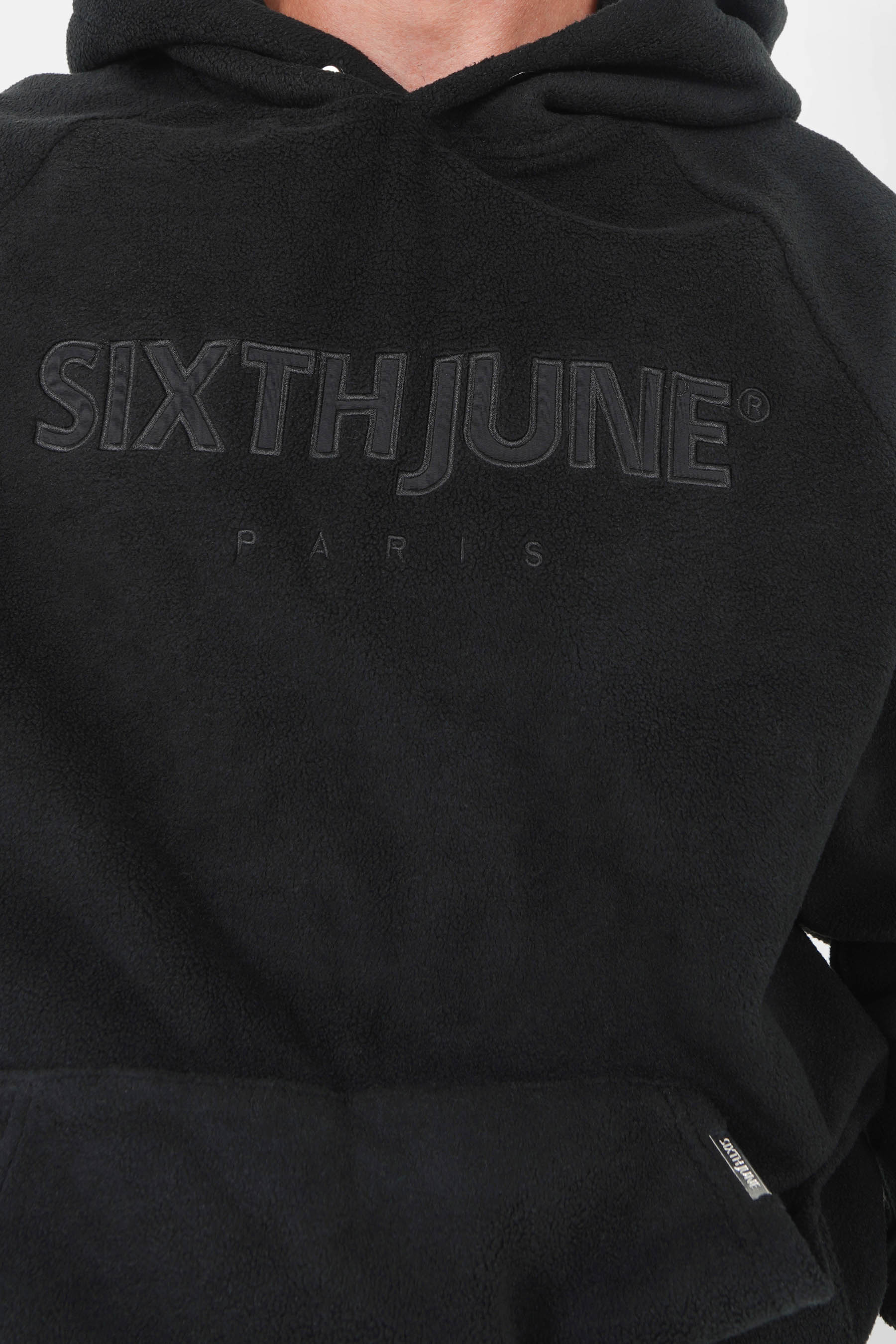 Polar fleece hoodie Black