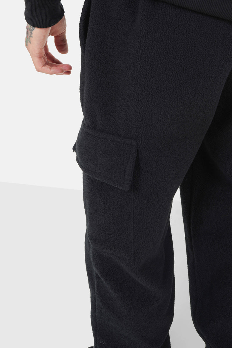 Pantalon polaire logo patch Noir