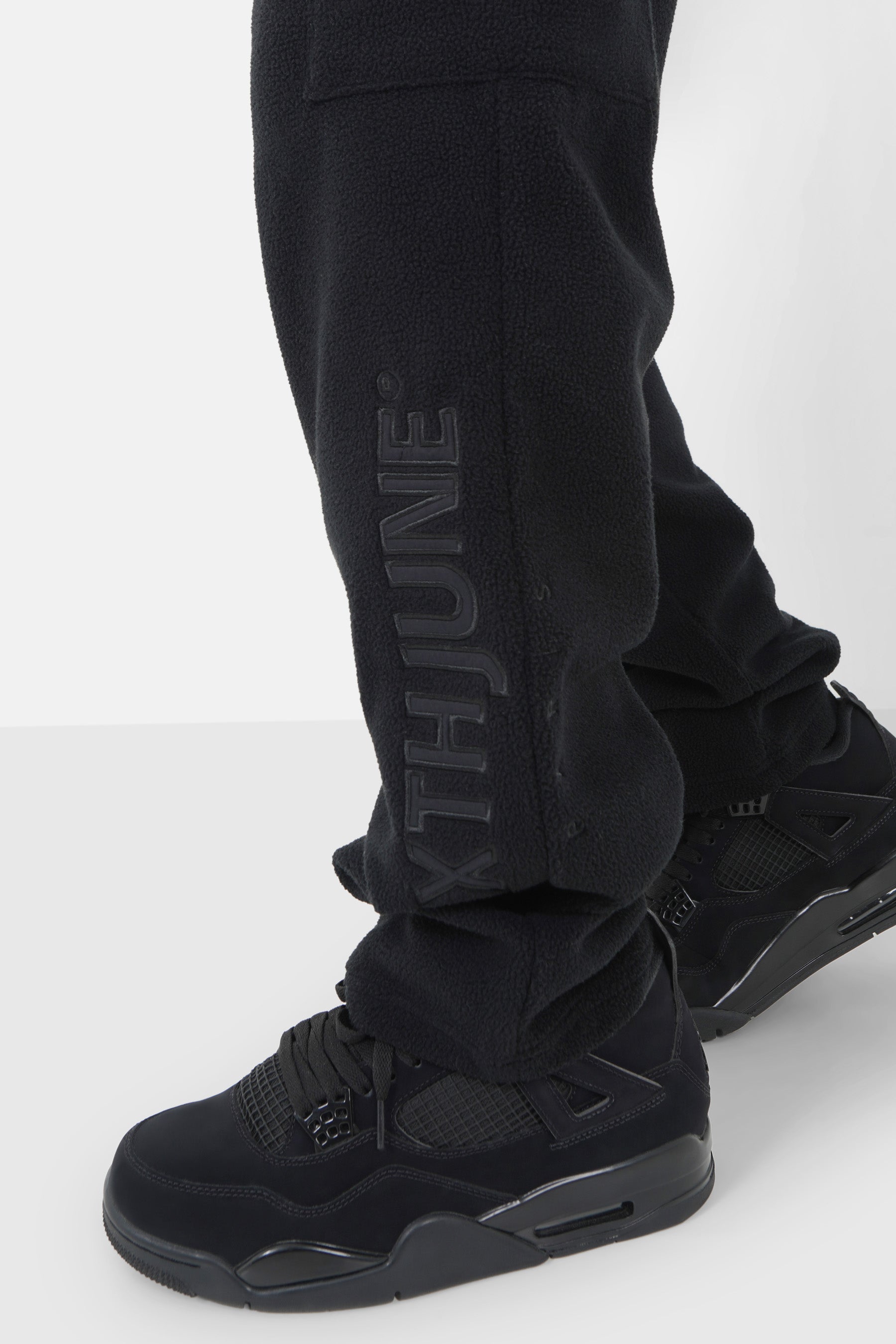 Pantalon polaire logo patch Noir