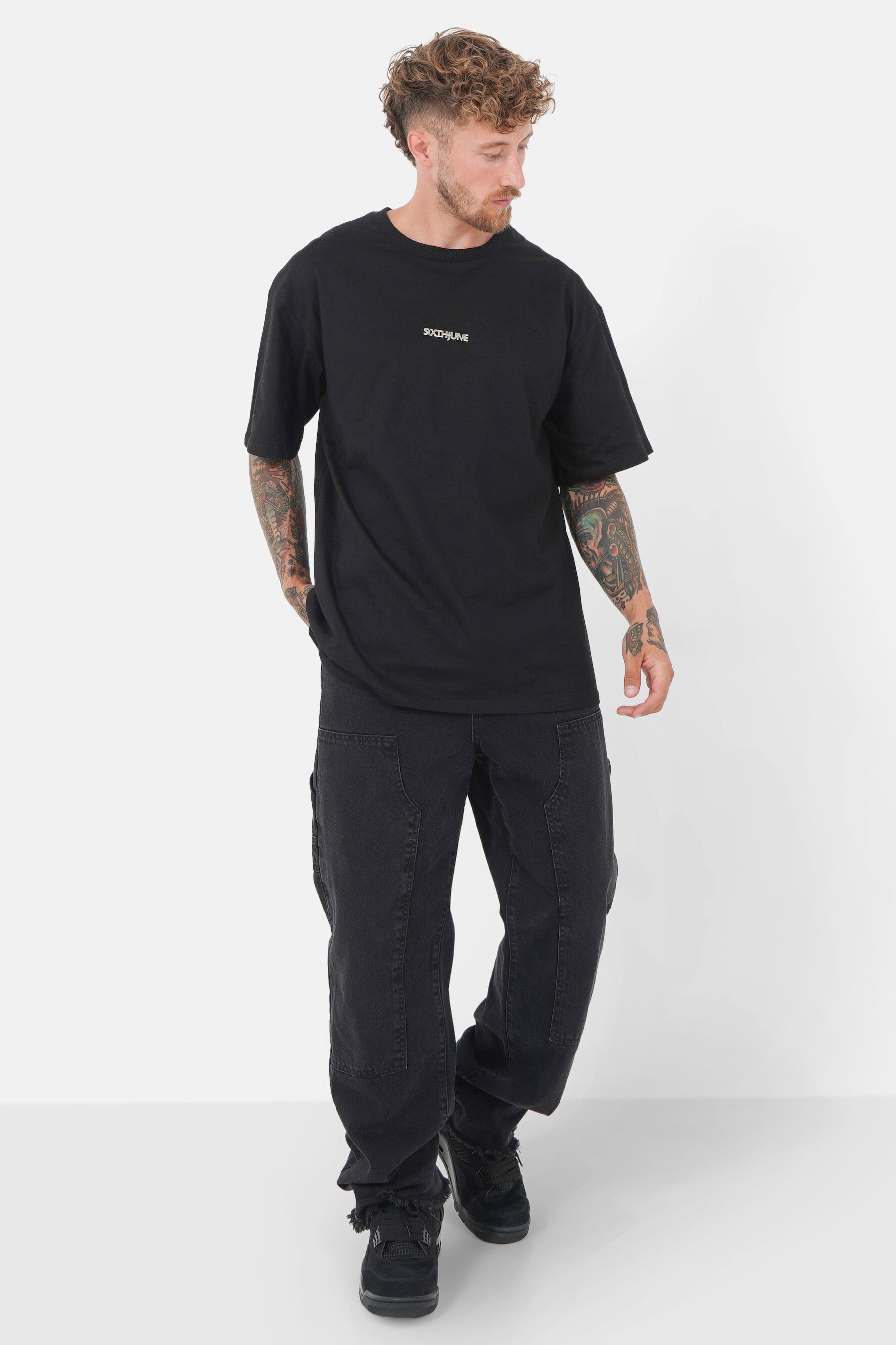 T-shirt logo métallique Noir