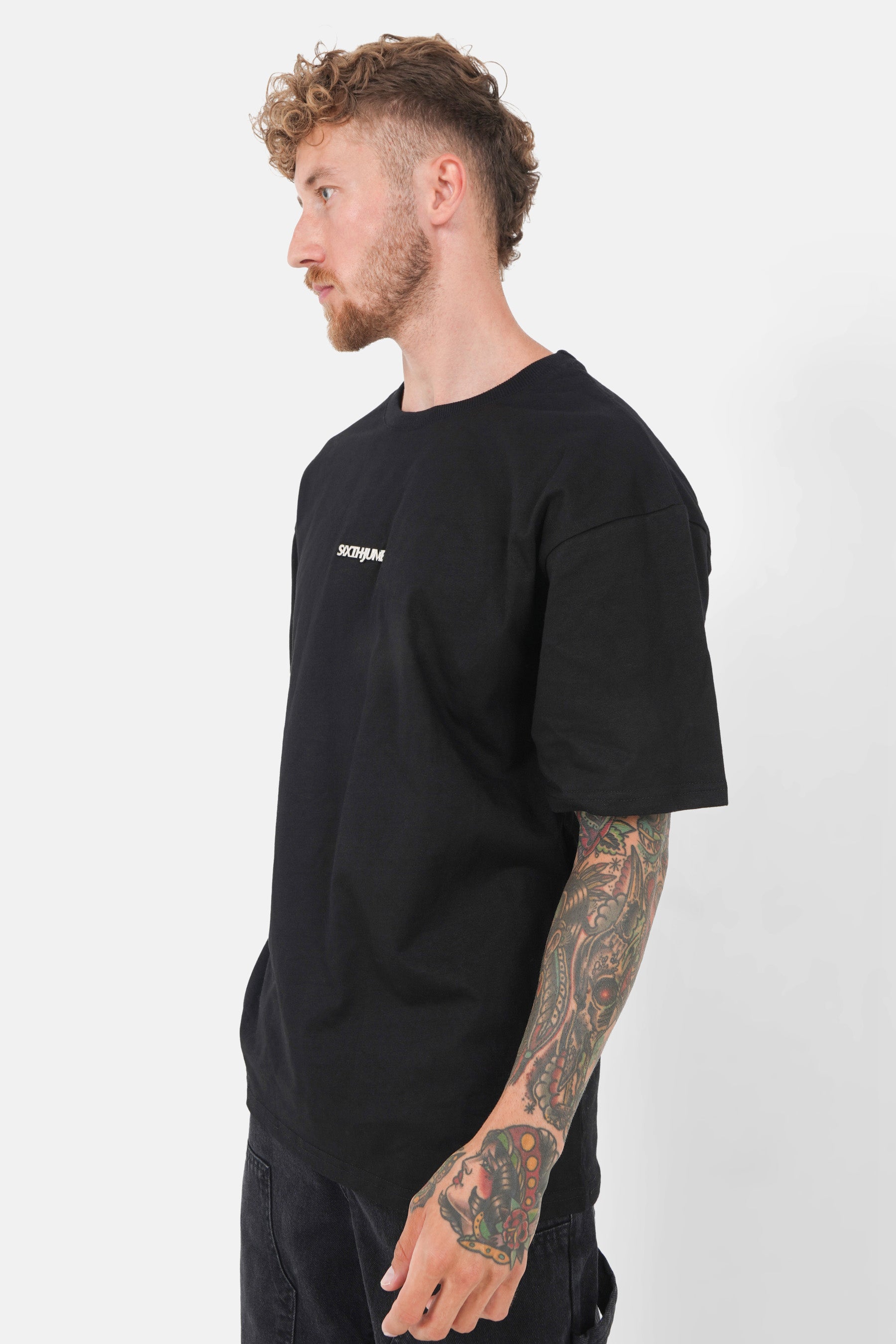 T-shirt logo métallique Noir