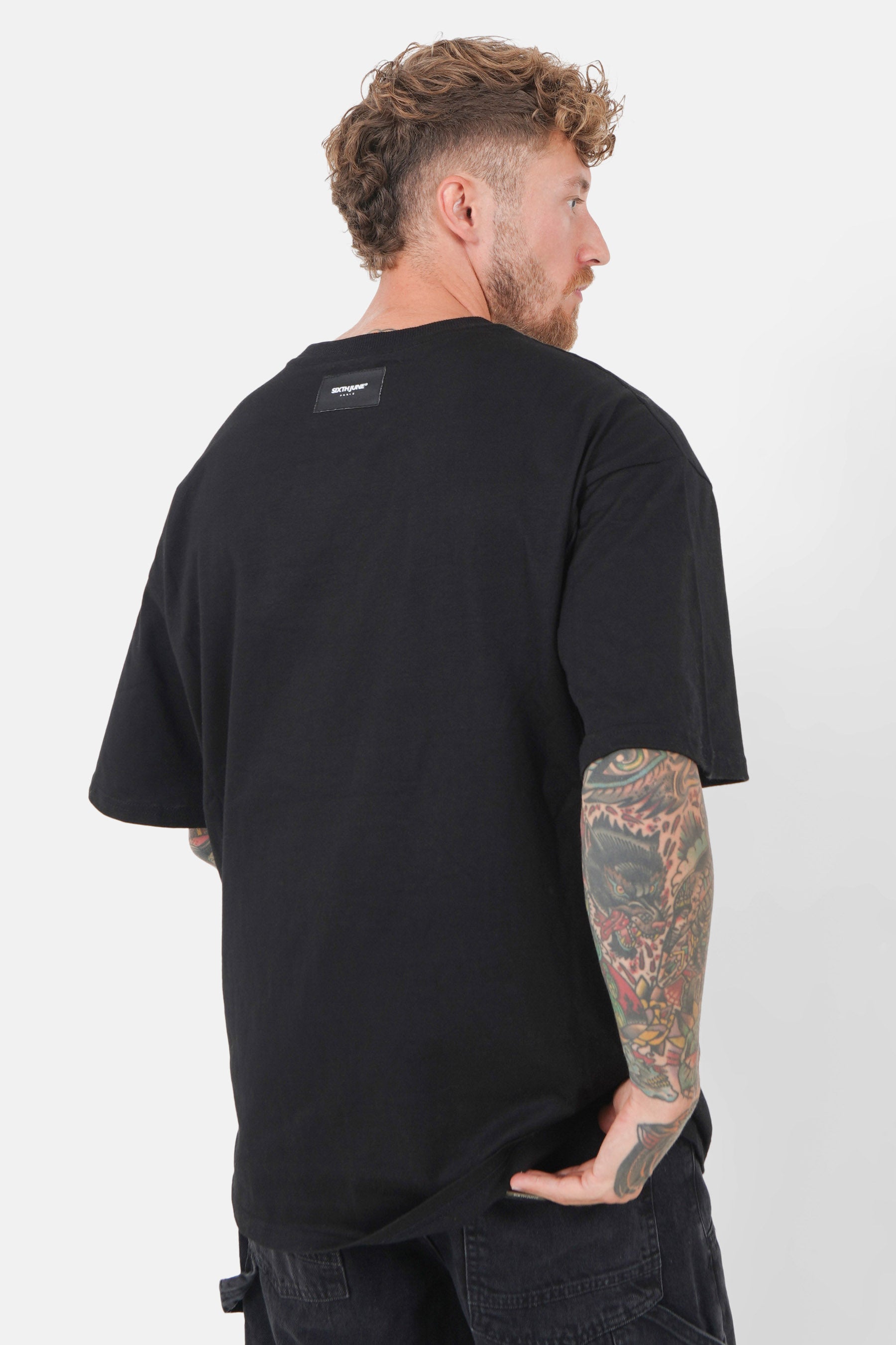 T-shirt logo métallique Noir