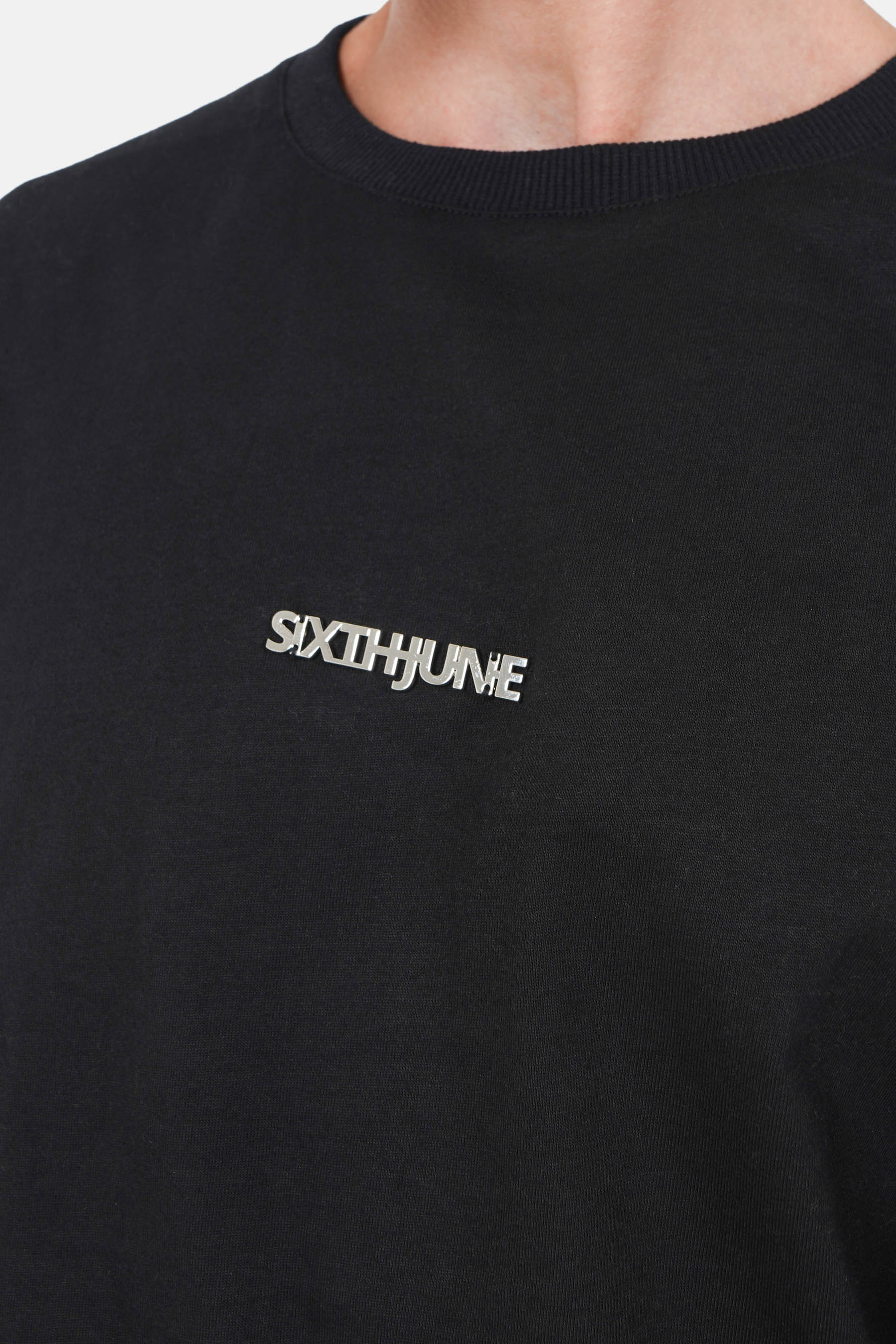 T-shirt logo métallique Noir