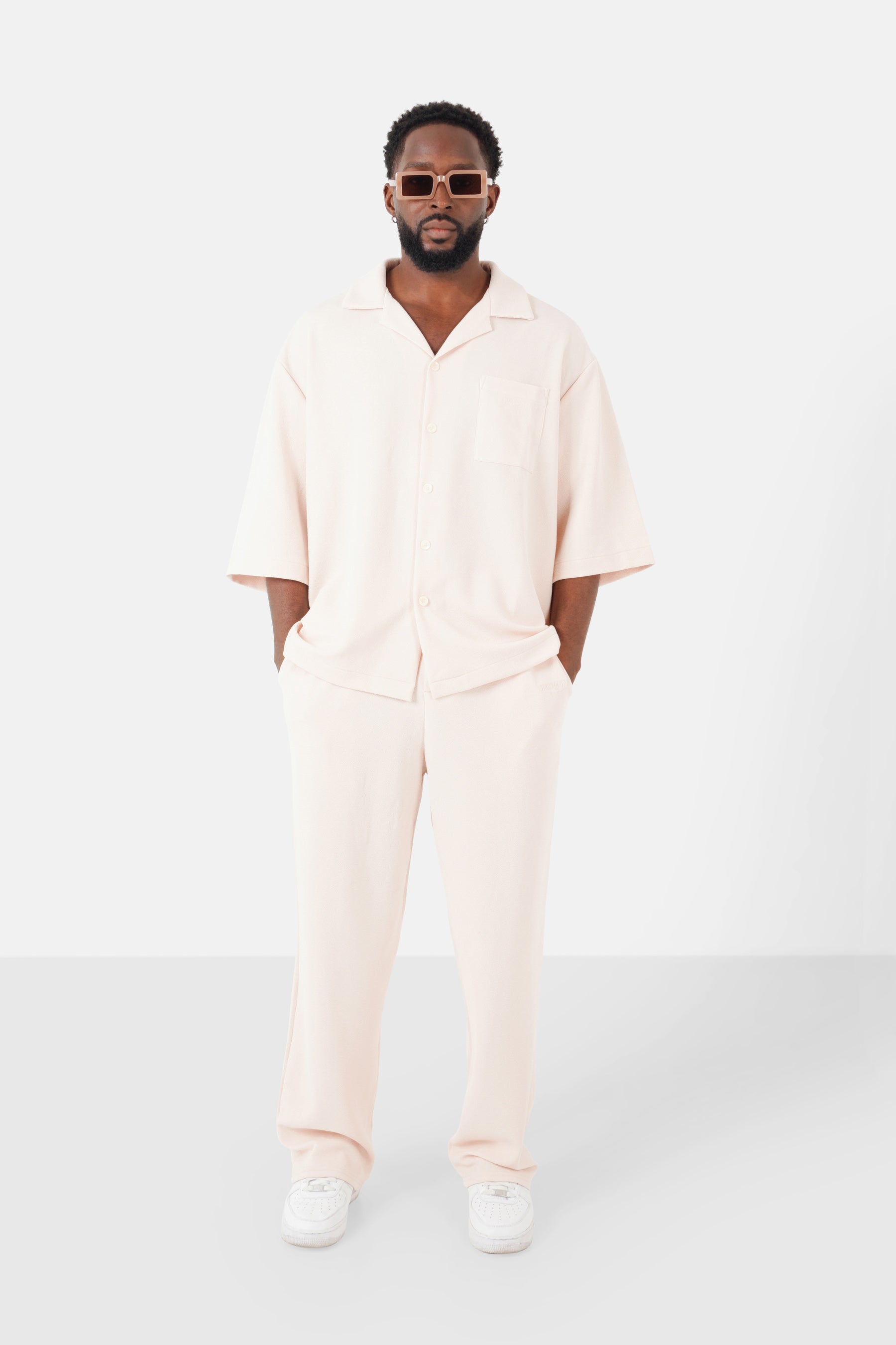 Chemise texturé logo Beige clair