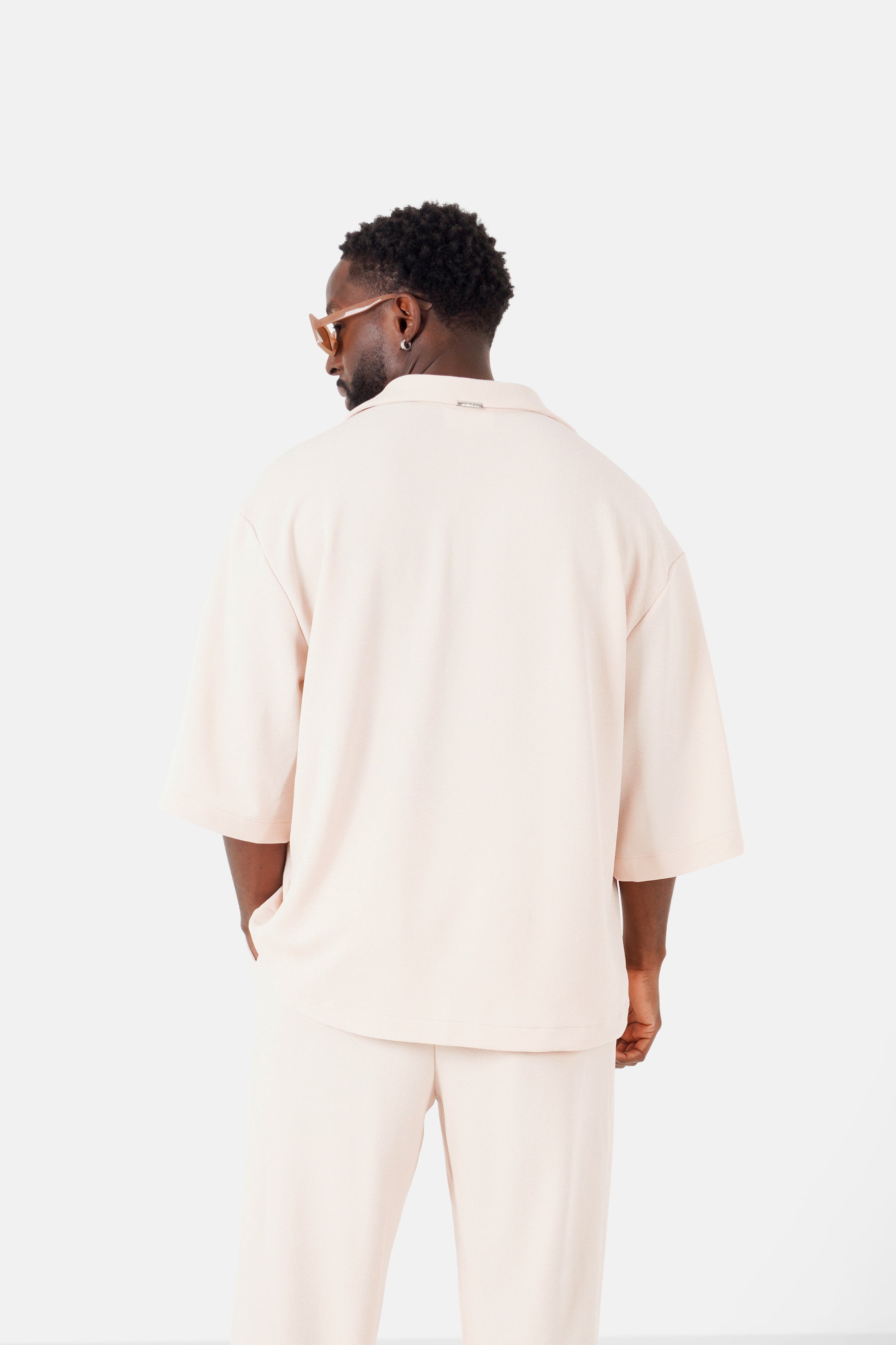 Chemise texturé logo Beige clair