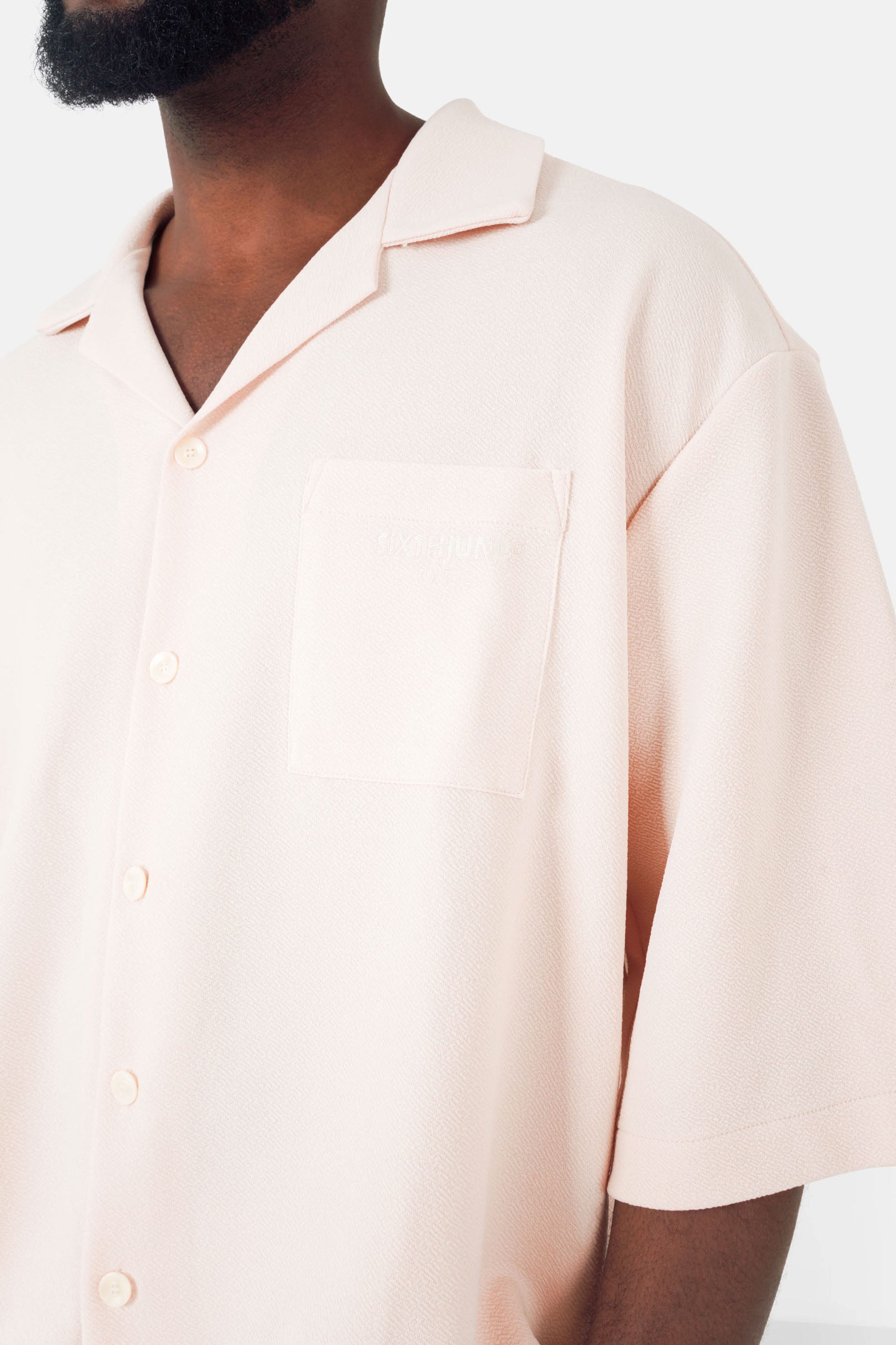 Chemise texturé logo Beige clair