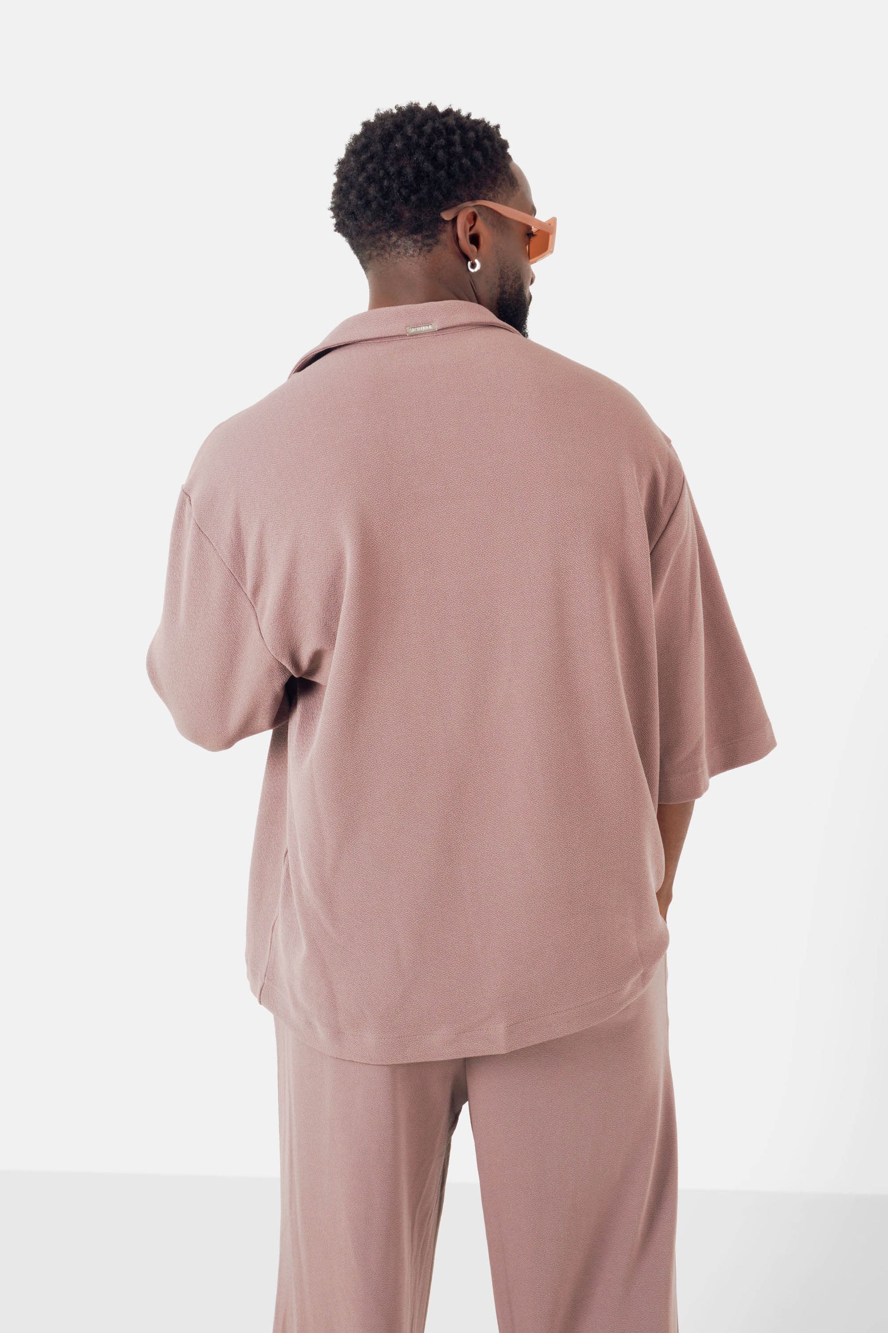 Chemise texturé logo Marron