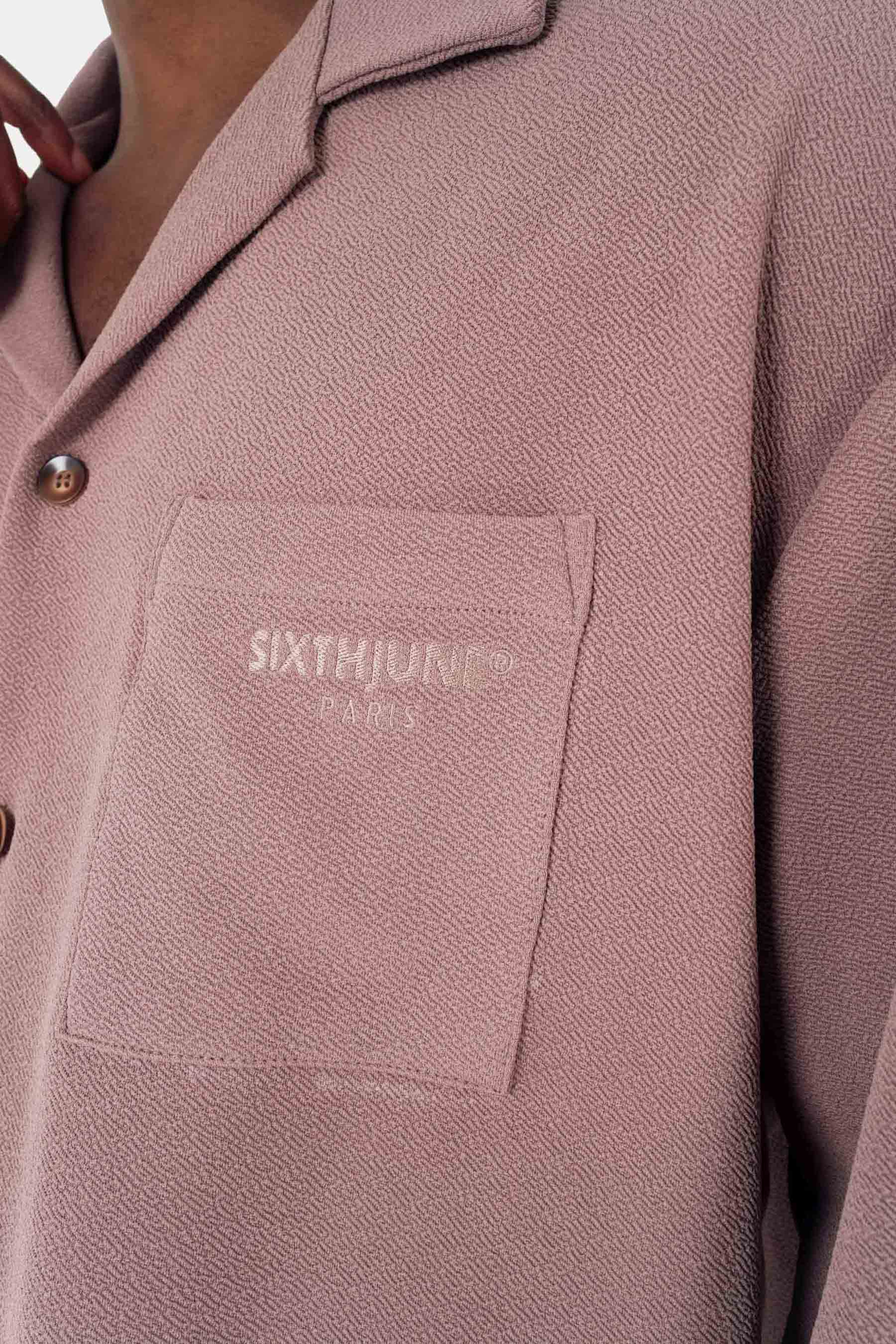 Chemise texturé logo Marron