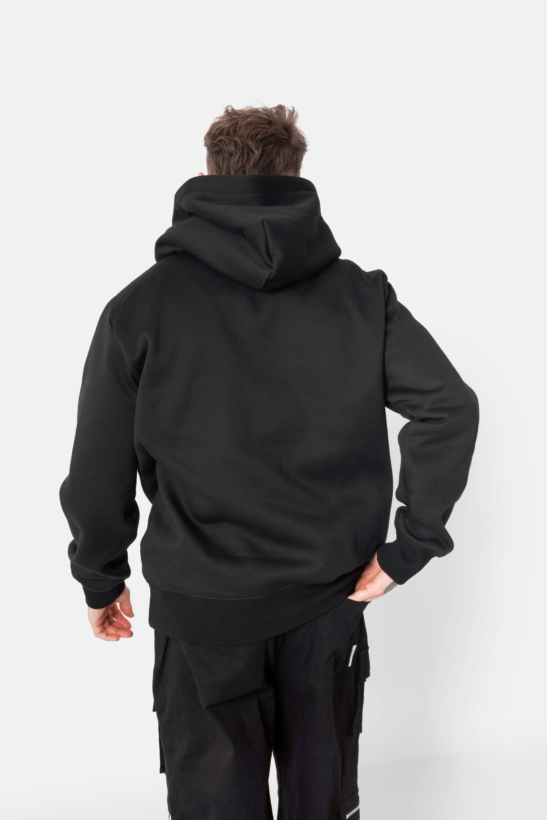 Sweatshirt capuche texte strass Noir