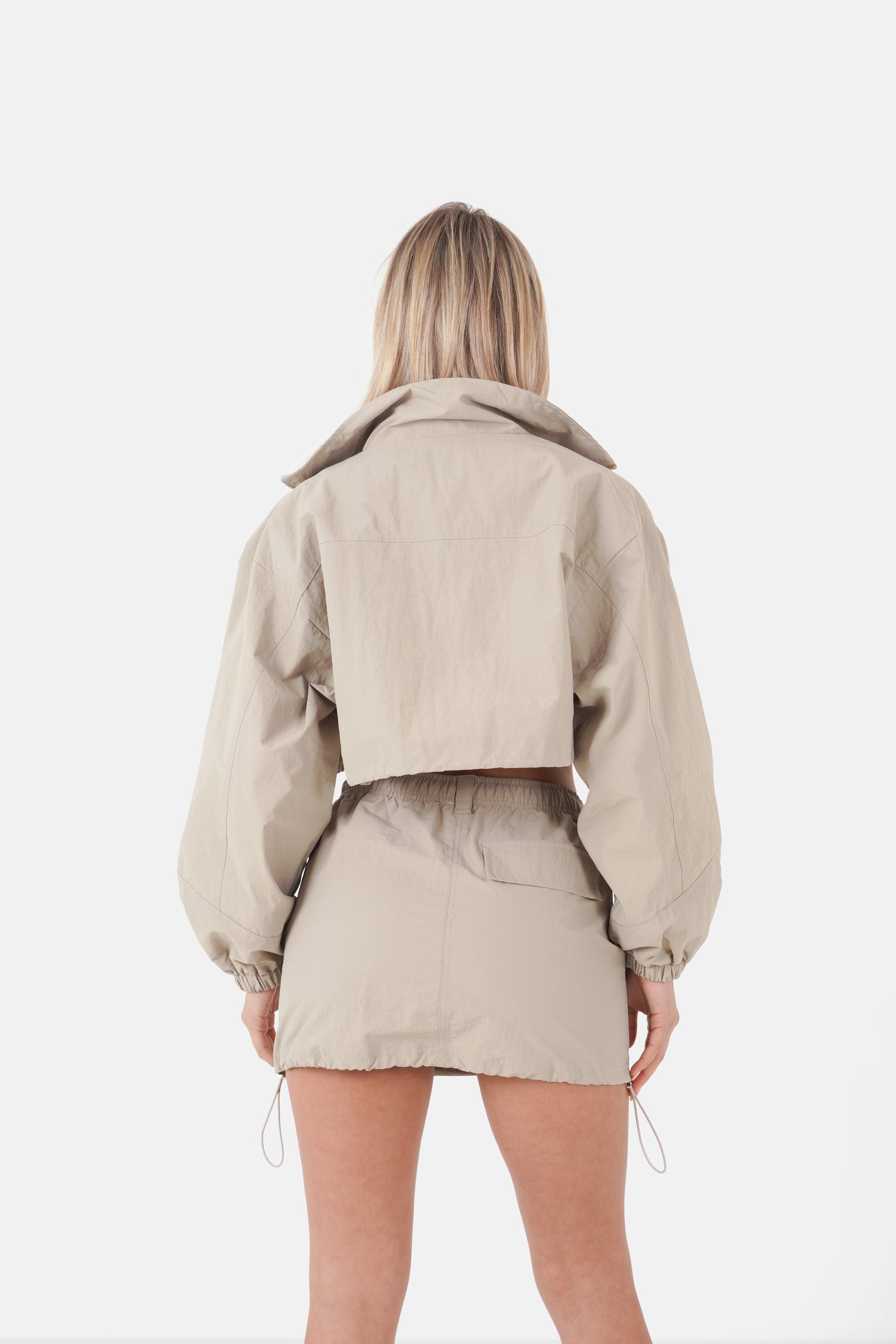 Veste nylon cargo Beige