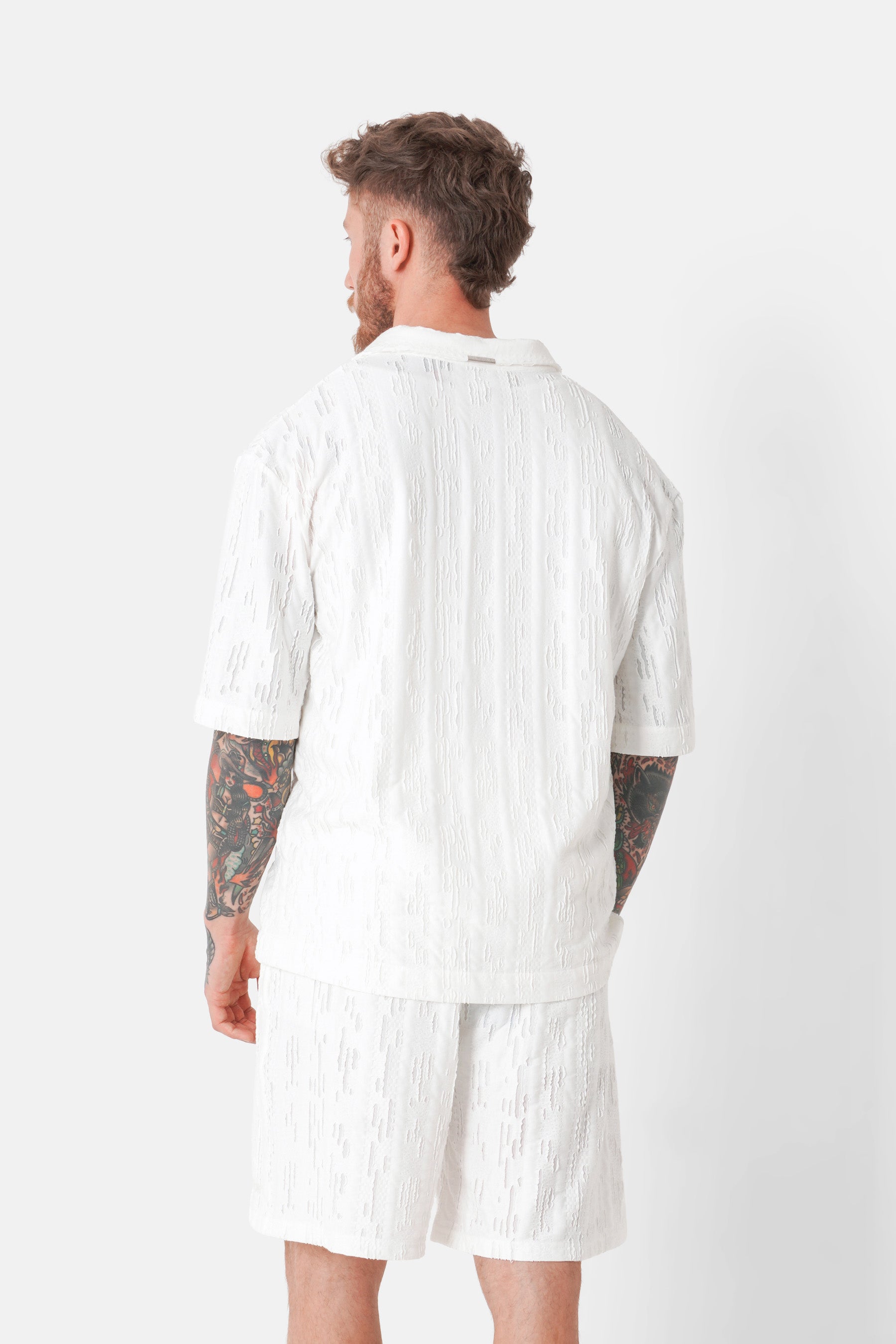 Chemise texturé logo Blanc