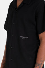 Chemise crochet broderie Noir