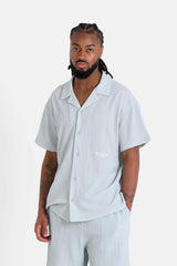 Chemise crochet broderie Bleu clair