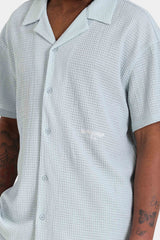 Chemise crochet broderie Bleu clair