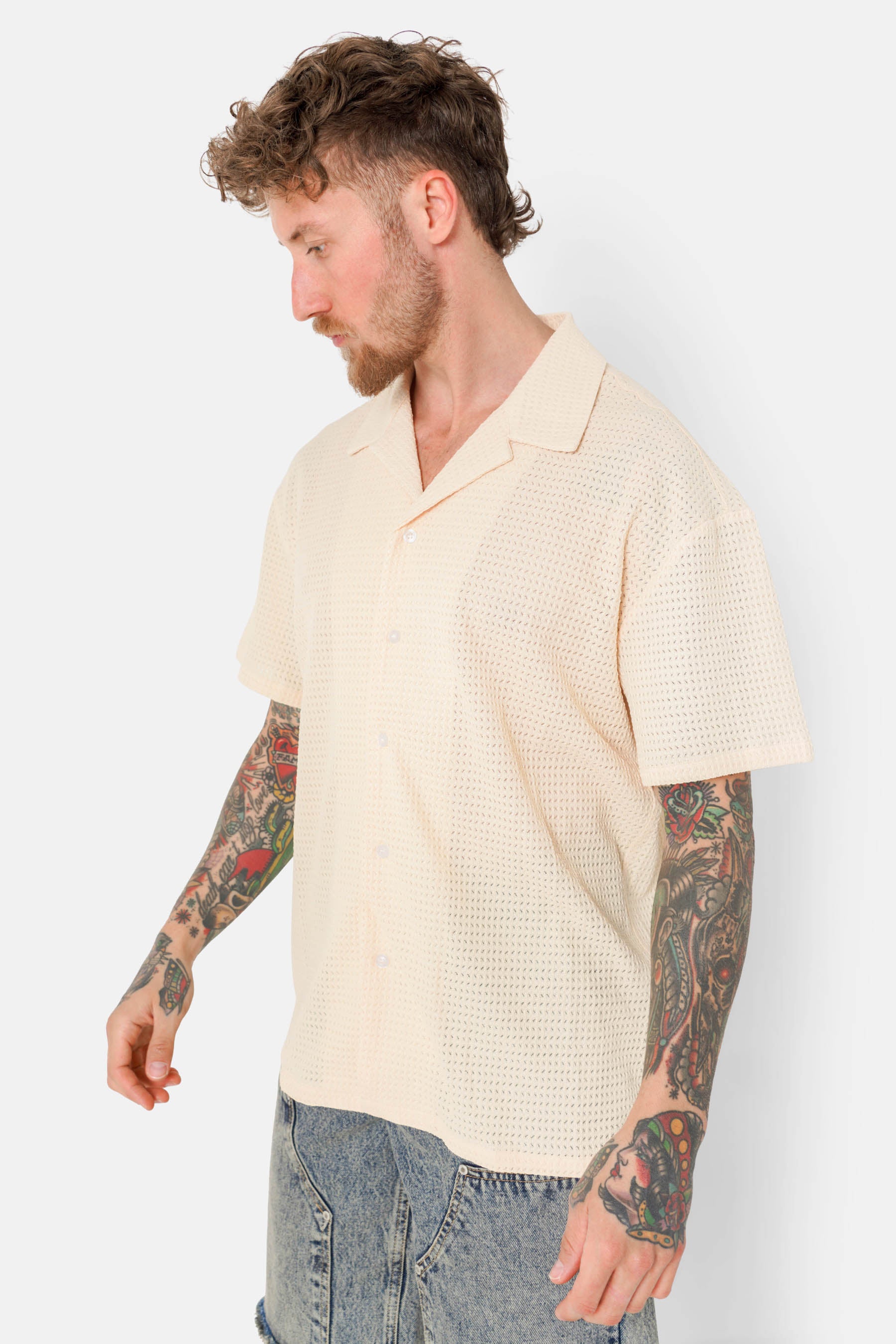 Chemise crochet broderie Jaune clair