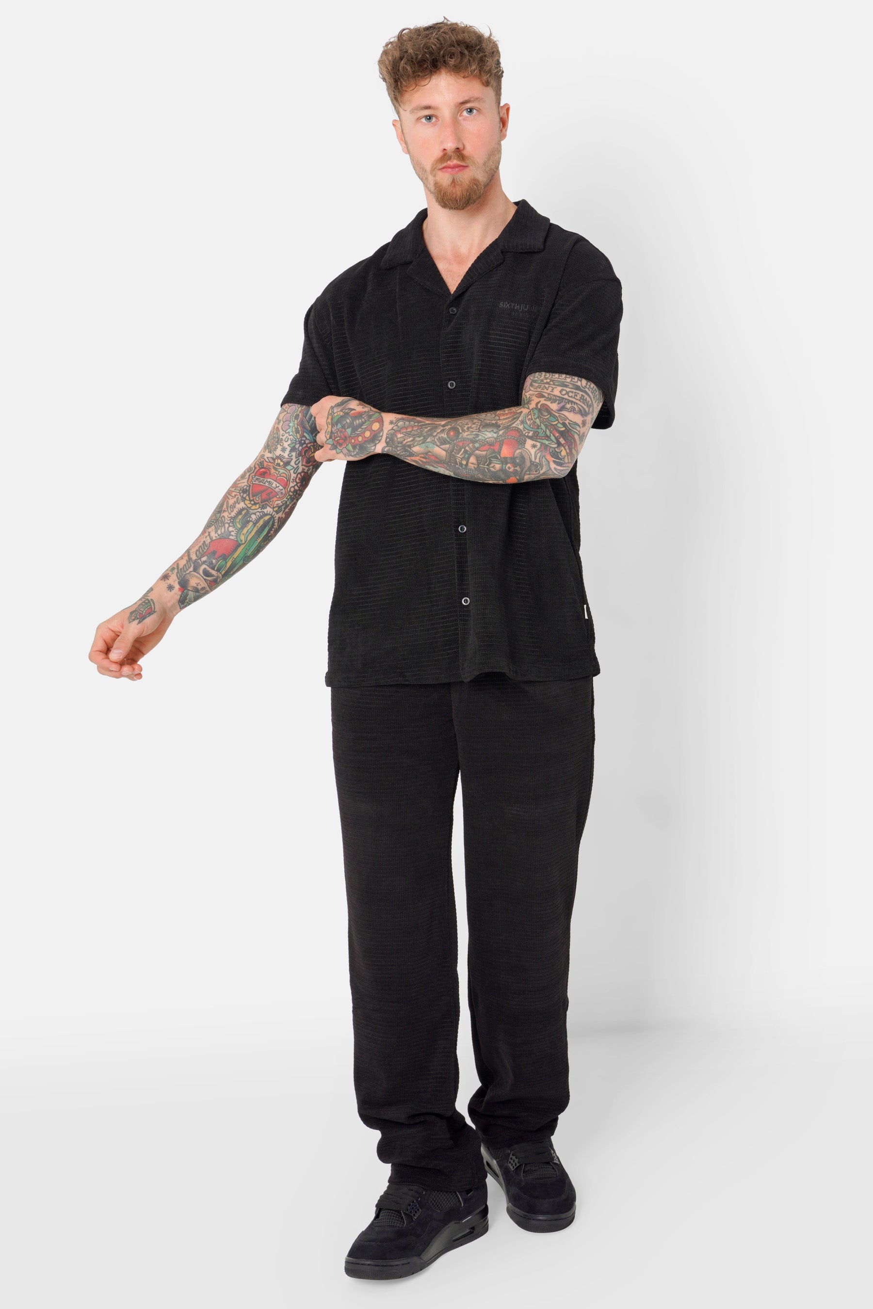 CROCHET textured shirt