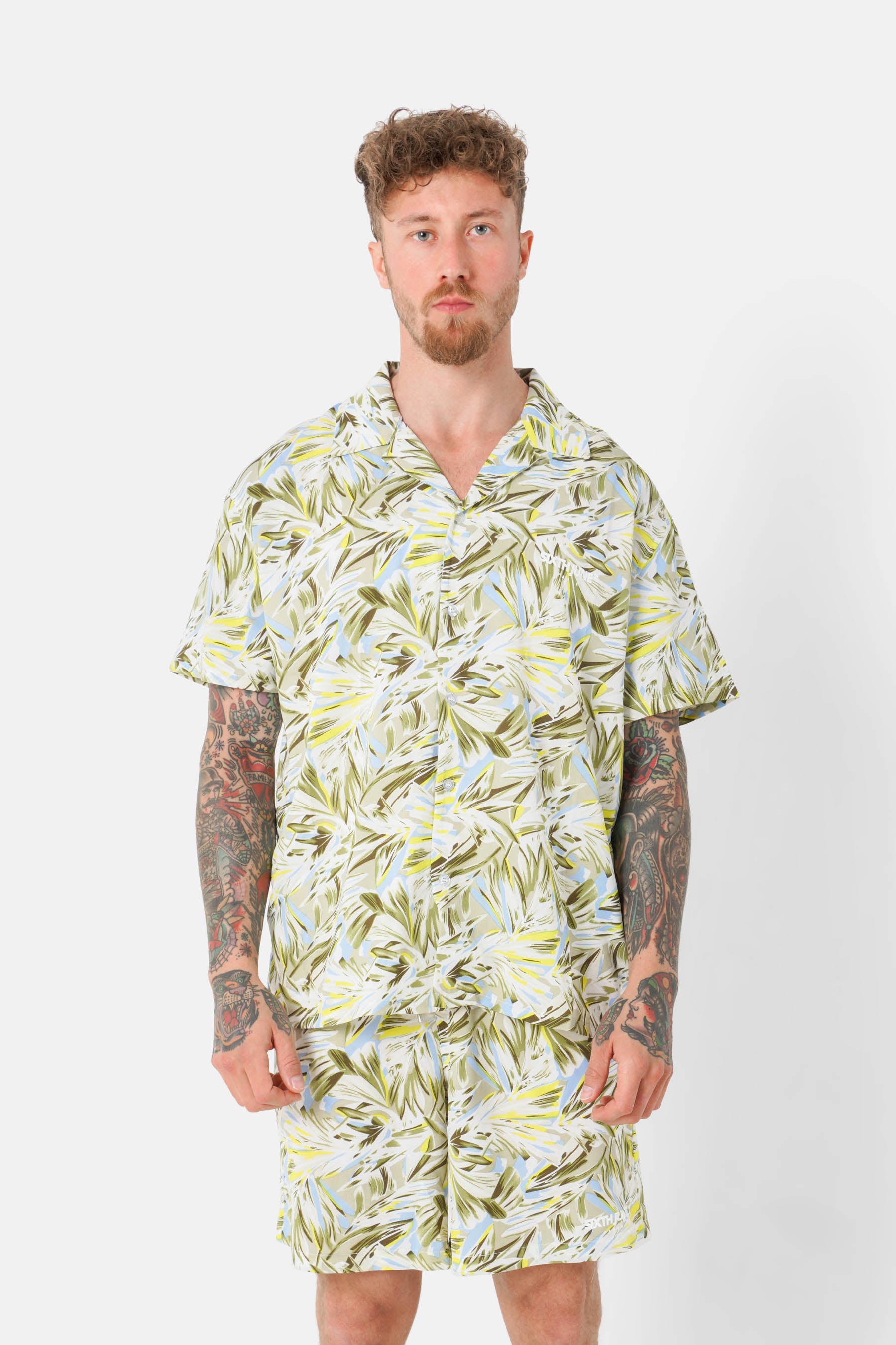 Flowy floral print shirt Green