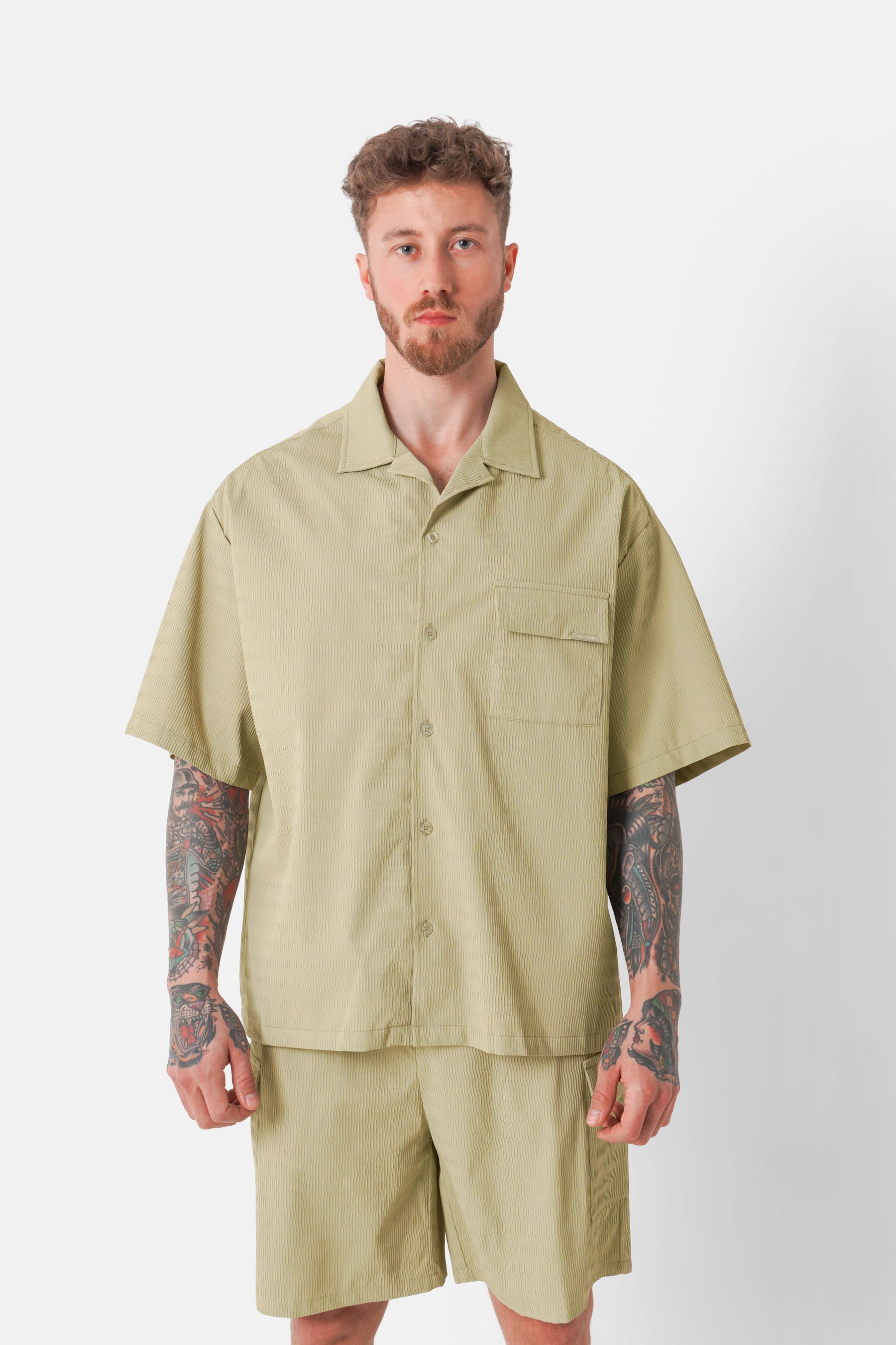 Chemise texturé Vert kaki