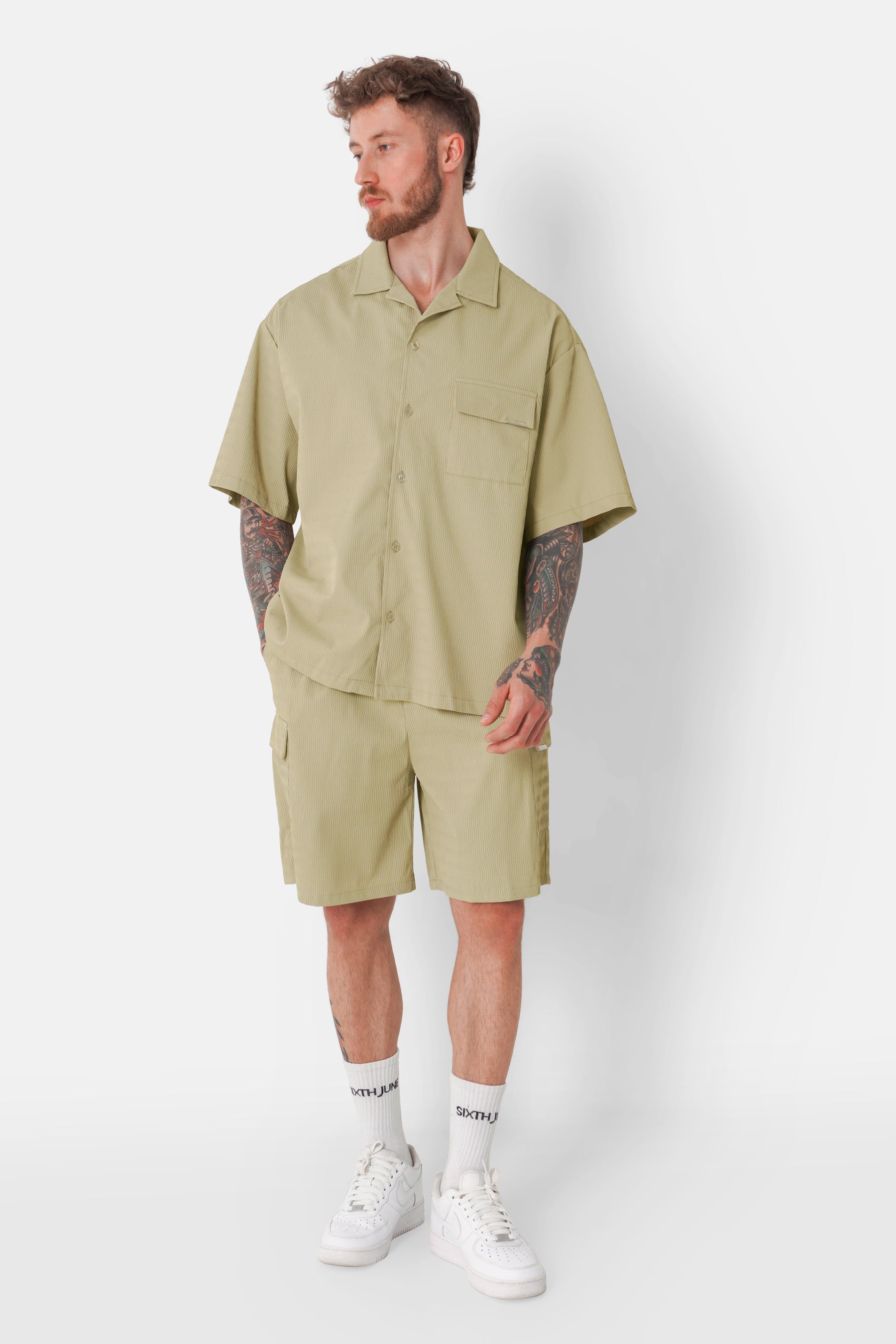 Chemise texturé Vert kaki