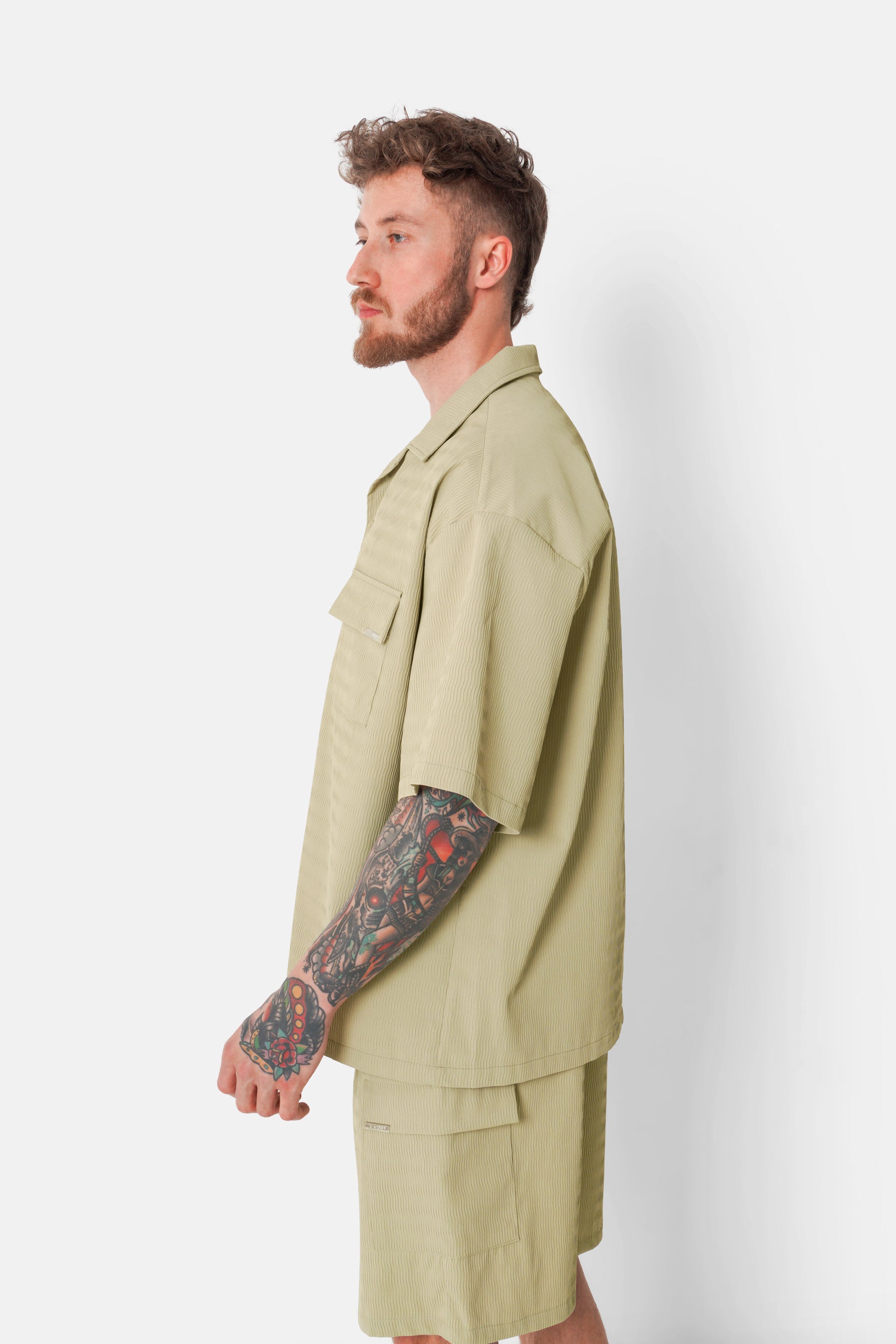 Chemise texturé Vert kaki