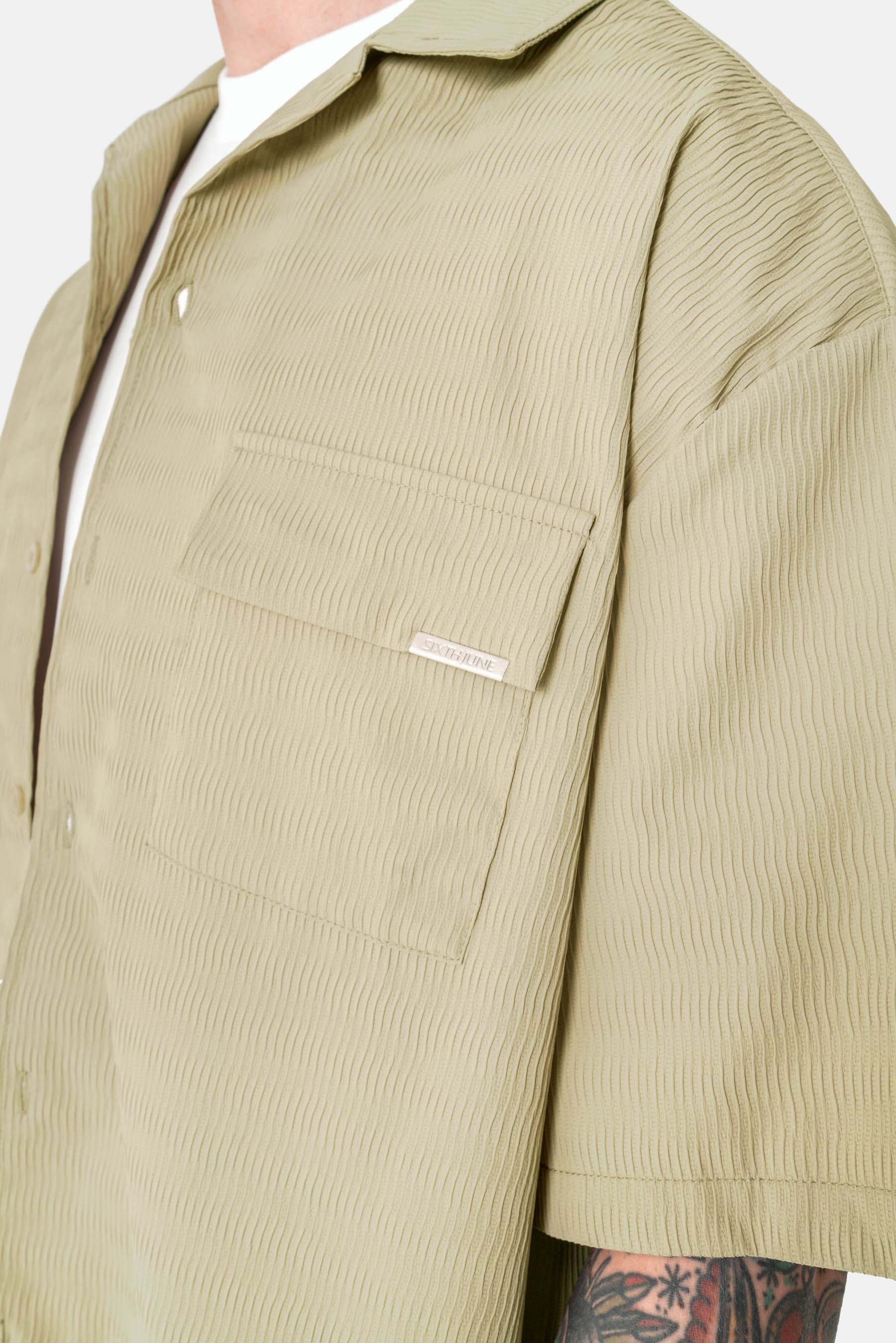 Chemise texturé Vert kaki