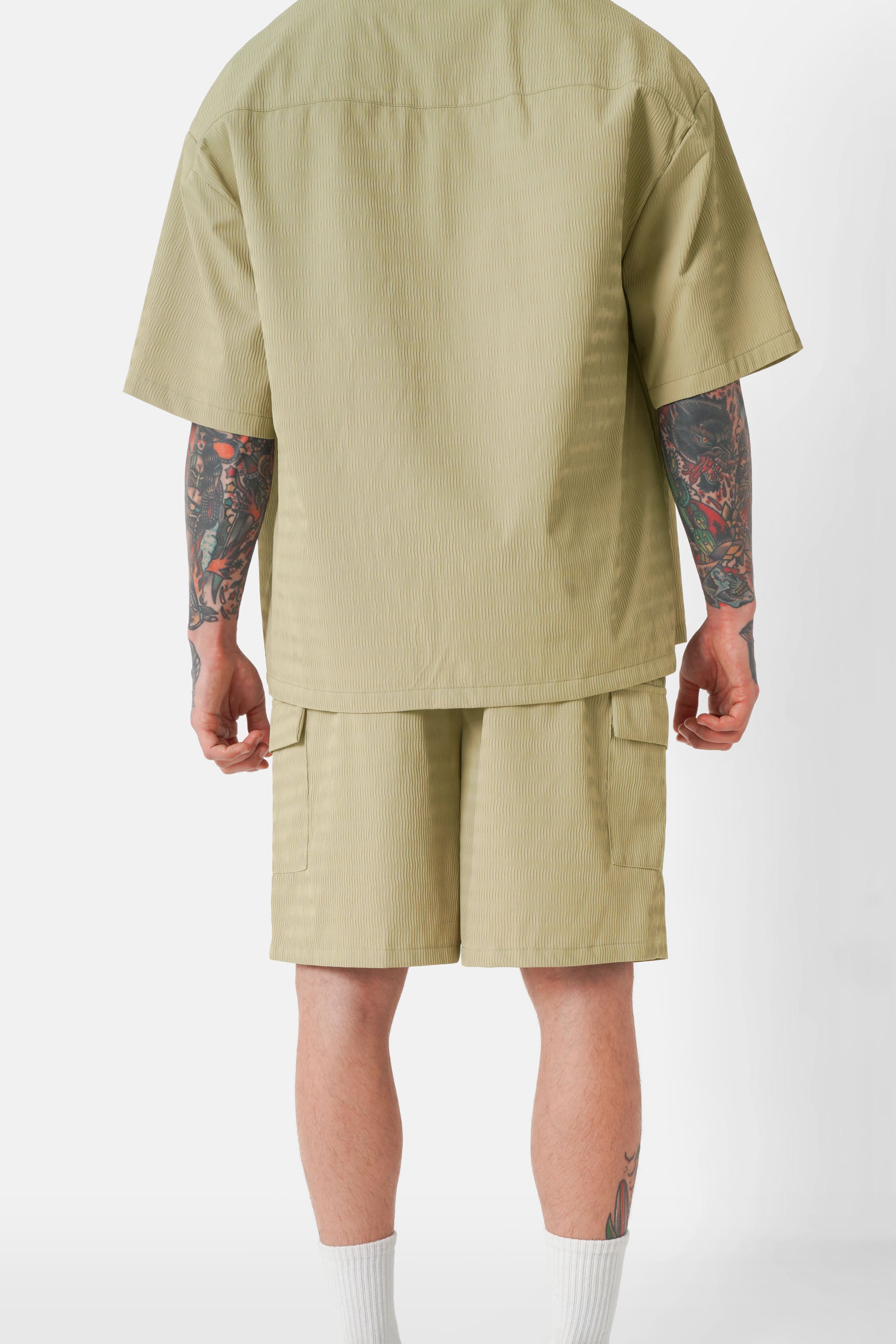 Short texturé cargo Vert kaki