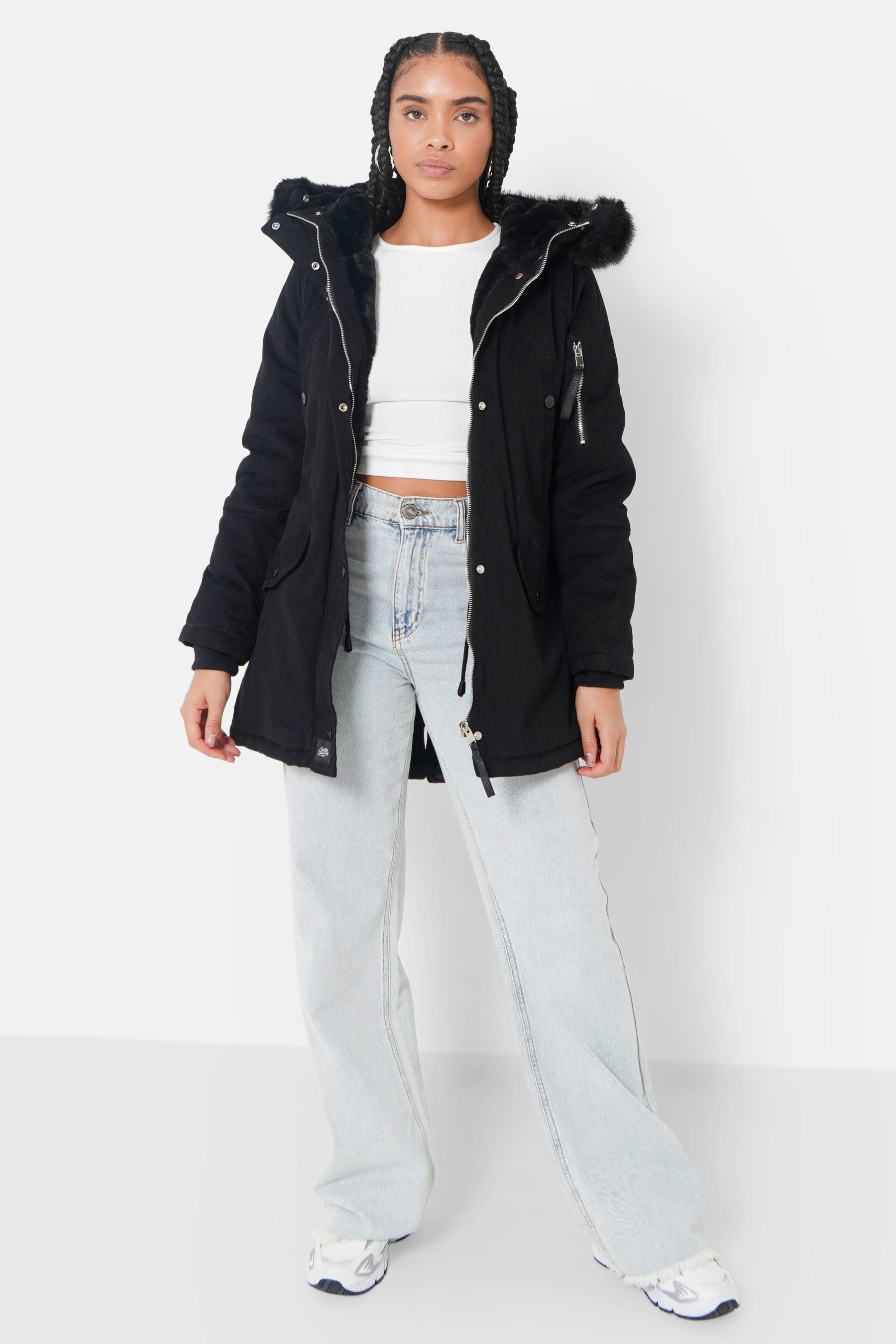 Parka doublure fourrure Noir
