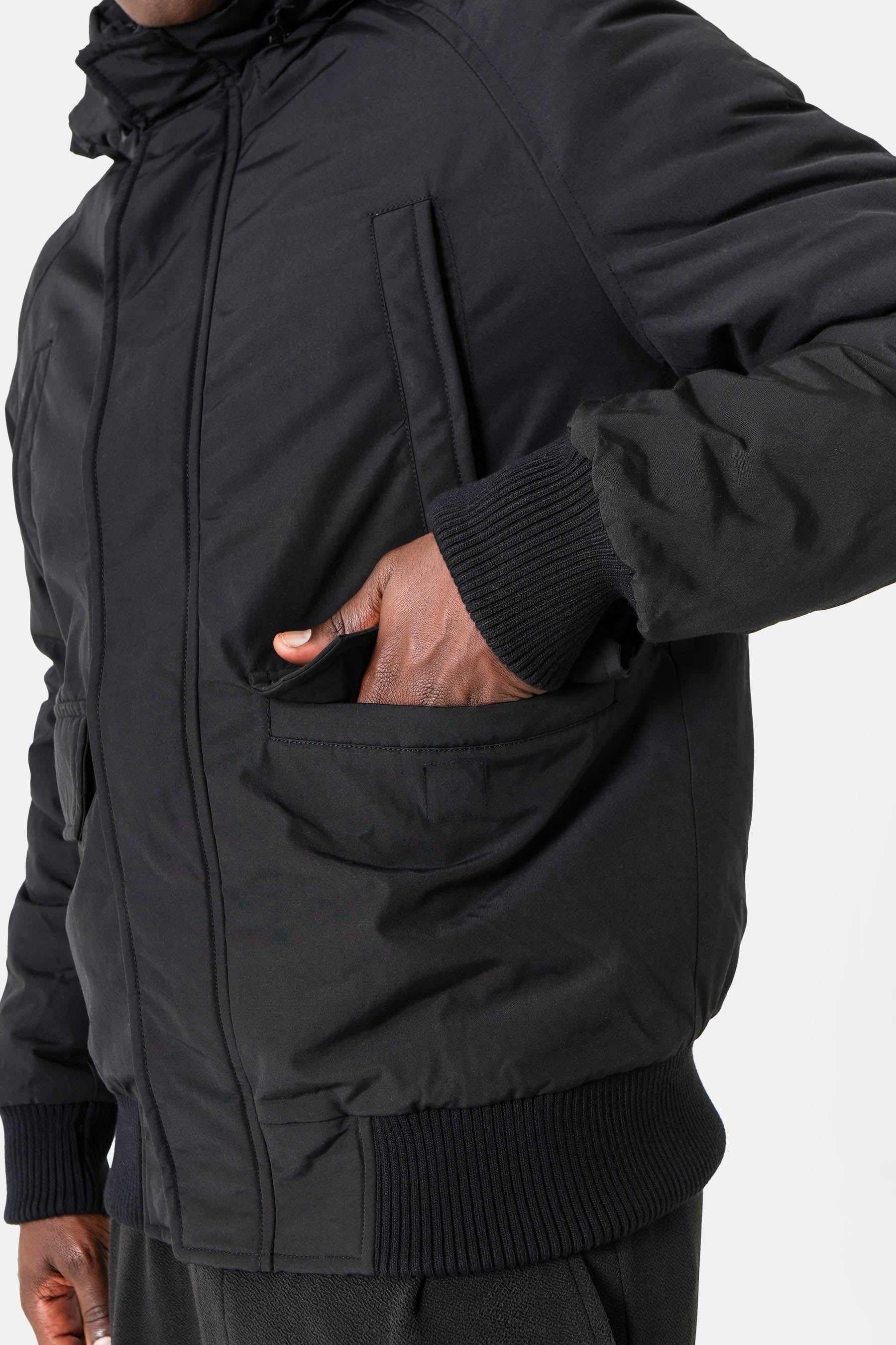 Faux fur parka black