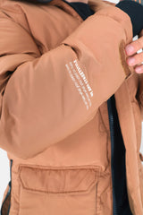 Details short down jacket beige