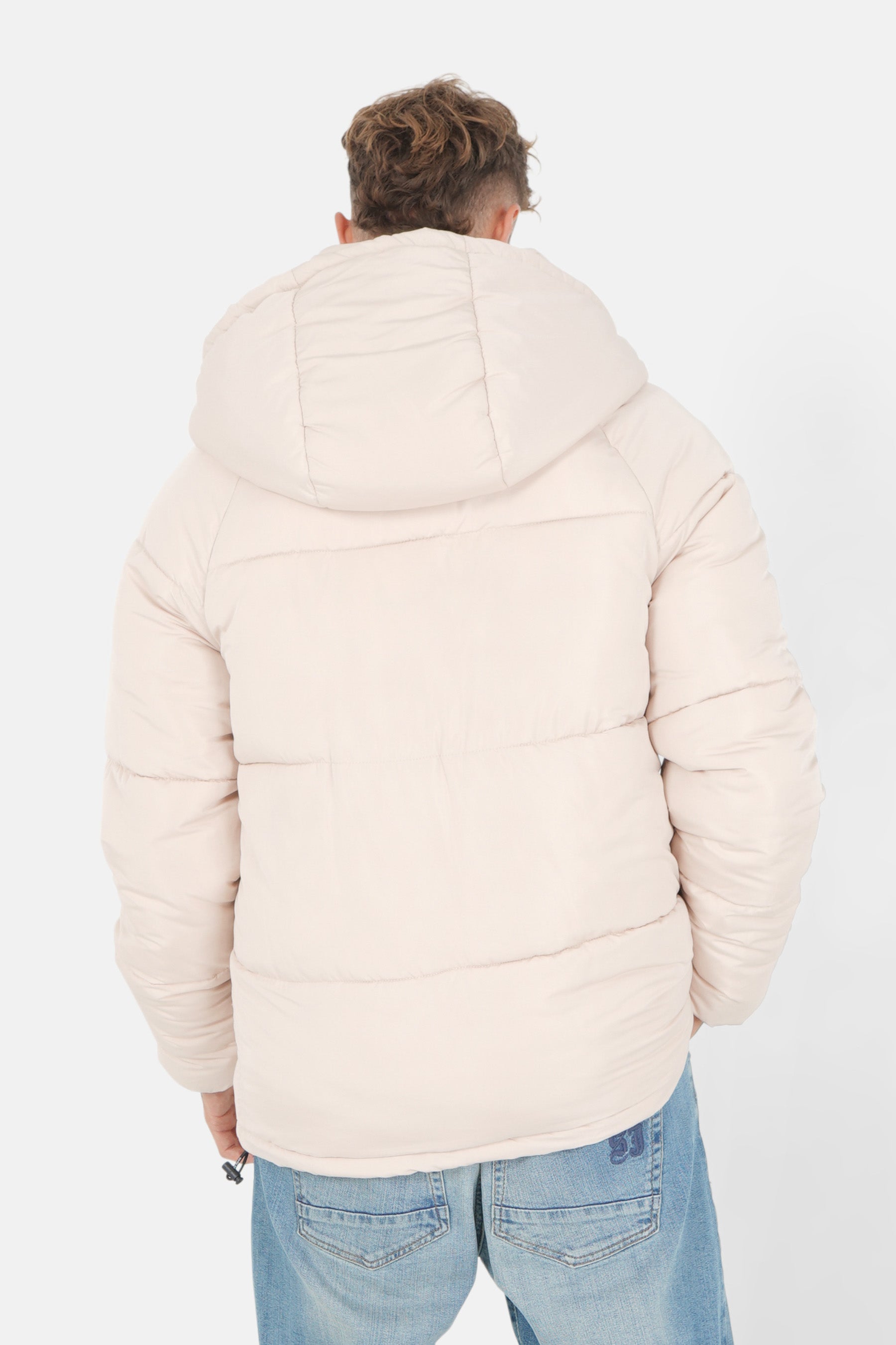Padded short down jacket Beige