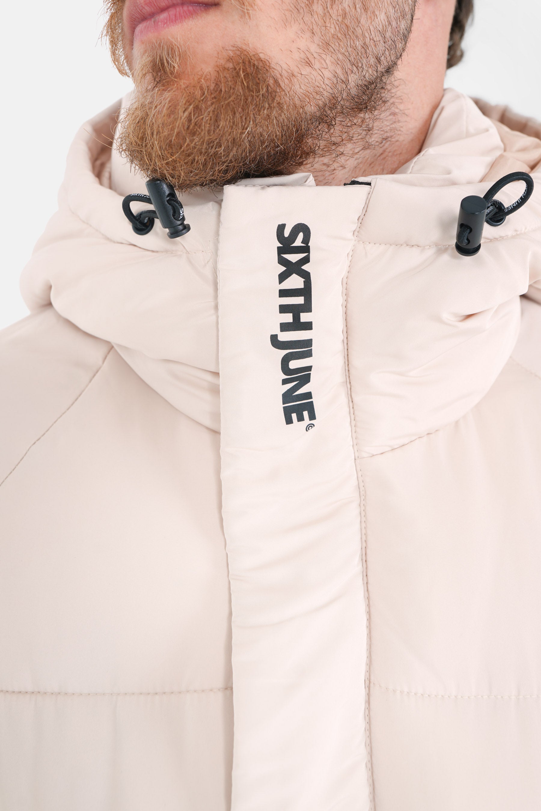 Padded short down jacket Beige