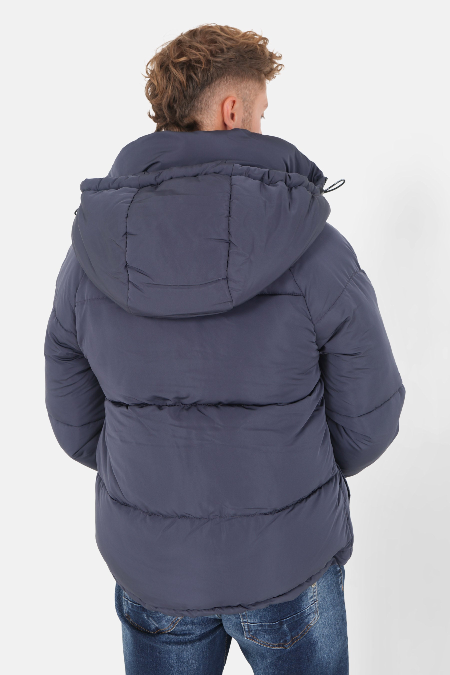 Padded short down jacket Blue