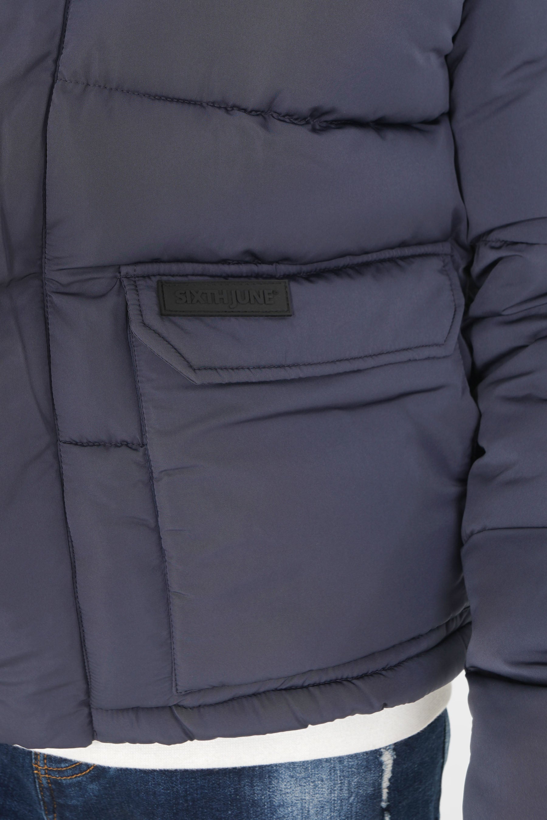 Padded short down jacket Blue