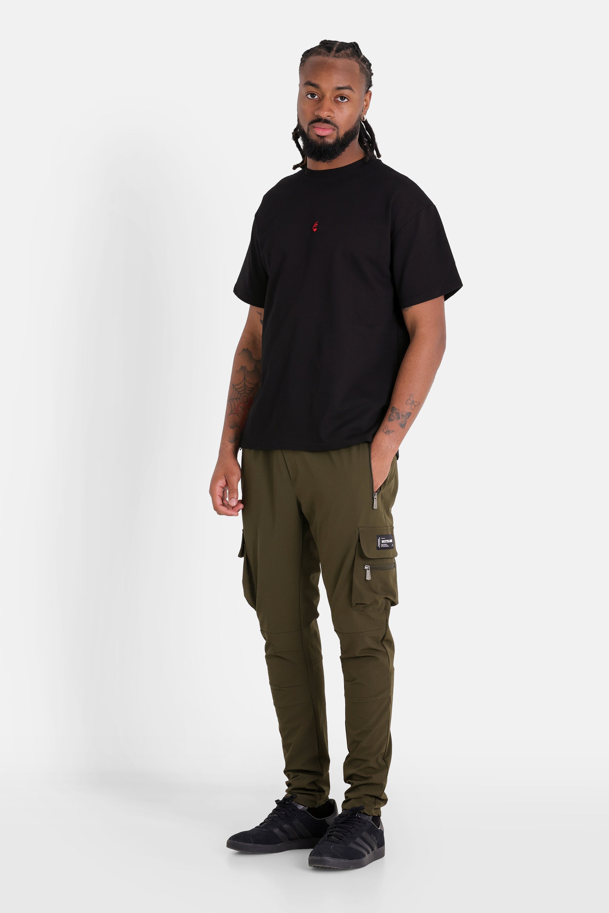 Pantalon poches cargo nylon Vert kaki