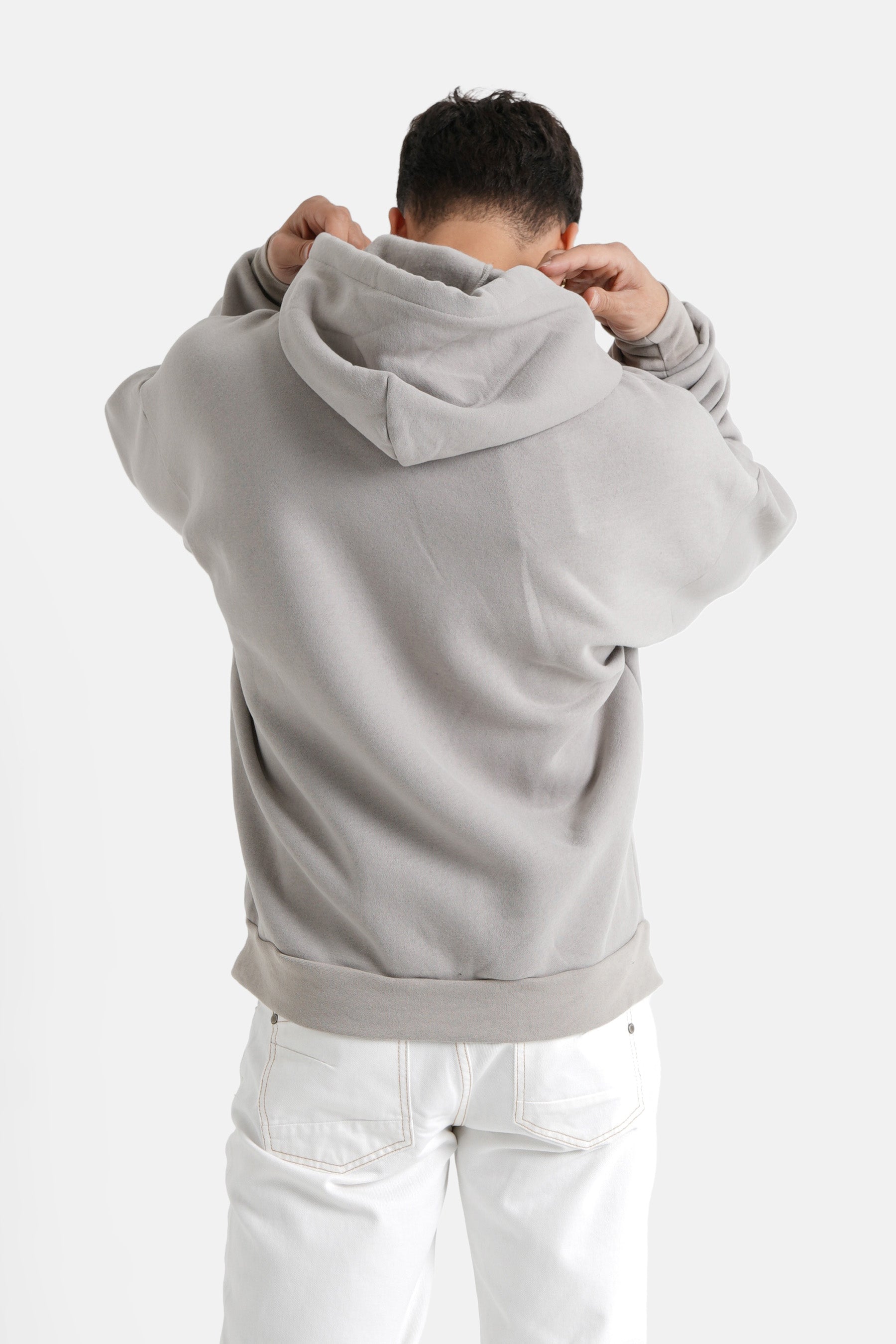 Embroidered heart fleece sweatshirt Grey