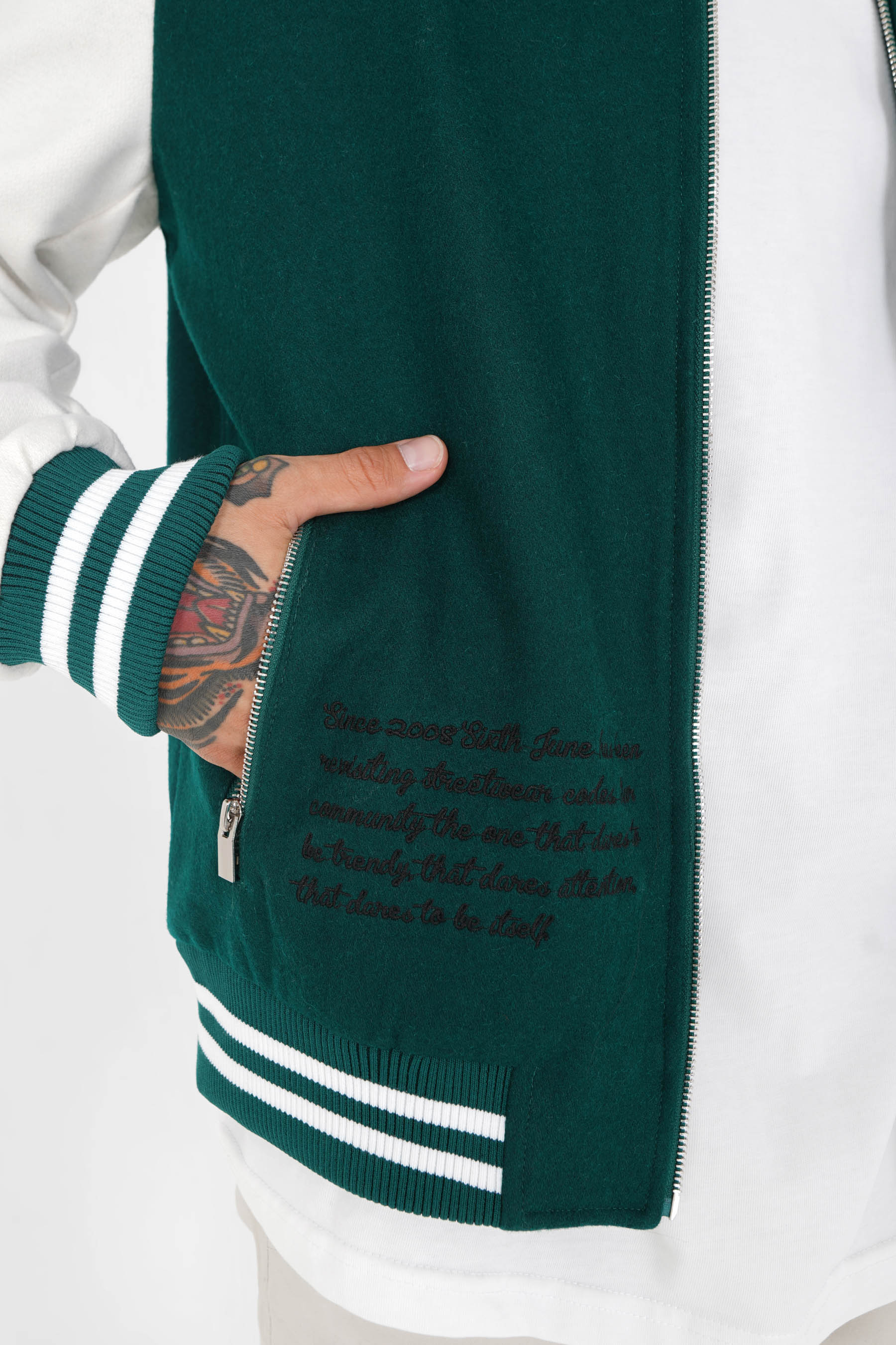 VARSITY bicolored teddy jacket