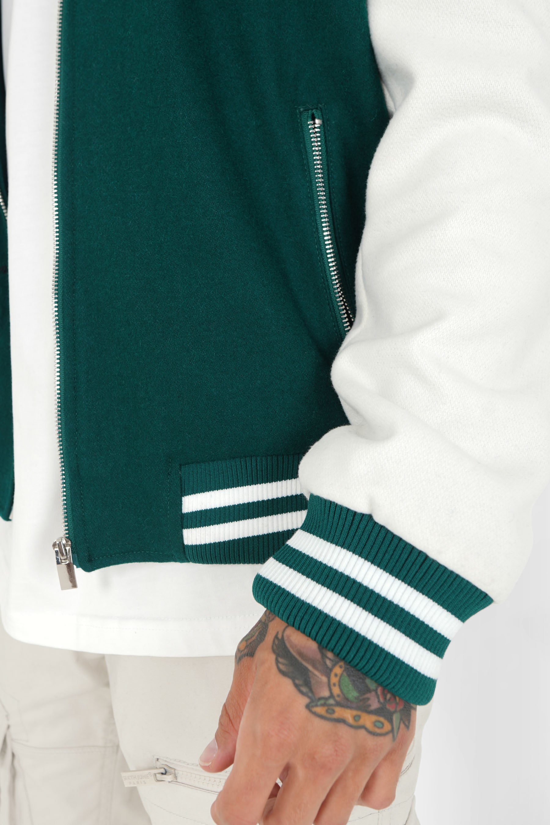 VARSITY bicolored teddy jacket