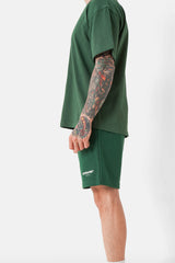 Soft embroidered logo shorts dark Green