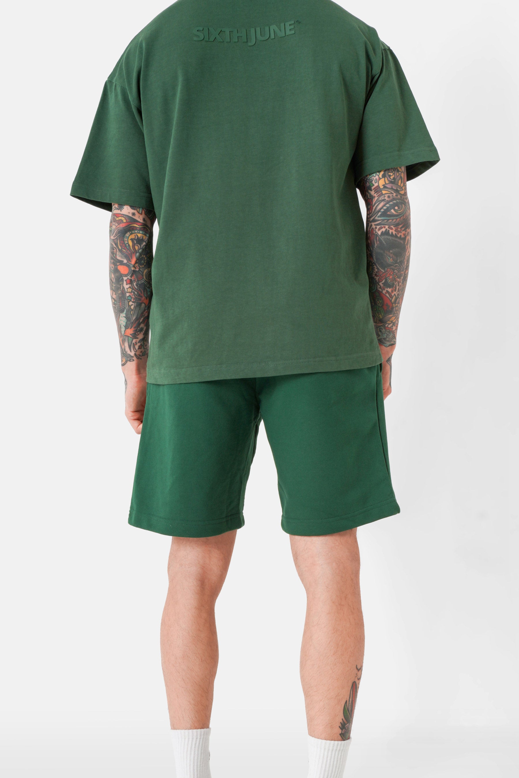 Soft embroidered logo shorts dark Green