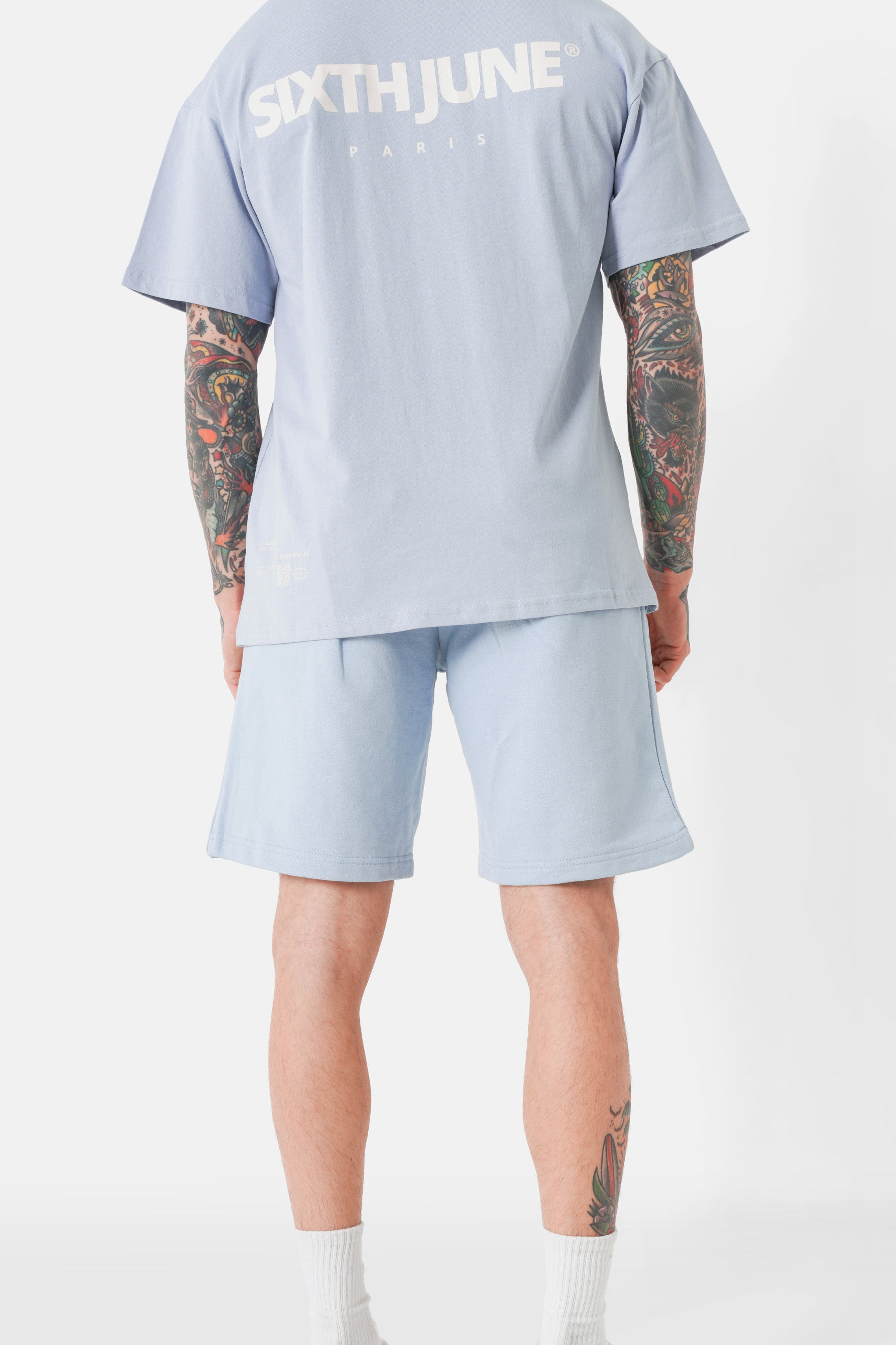 Soft embroidered logo shorts light Blue