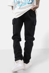 Pantalon droit poches cargo Noir