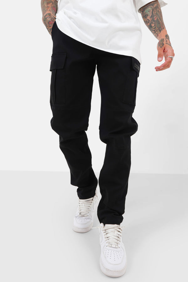 Pantalon droit poches cargo Noir