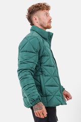 Triangular padding short down jacket Green