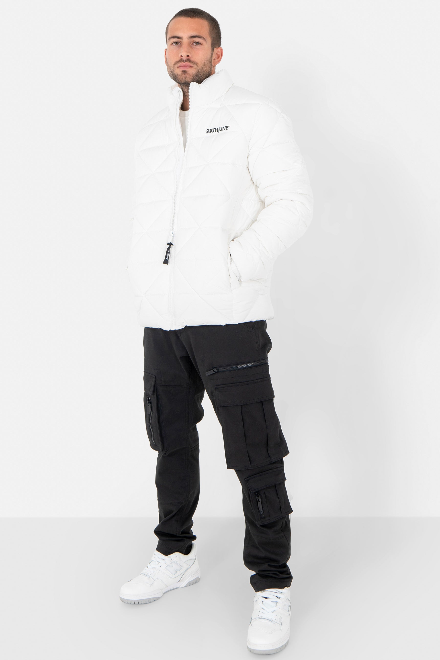 Doudoune matelassé triangle Blanc