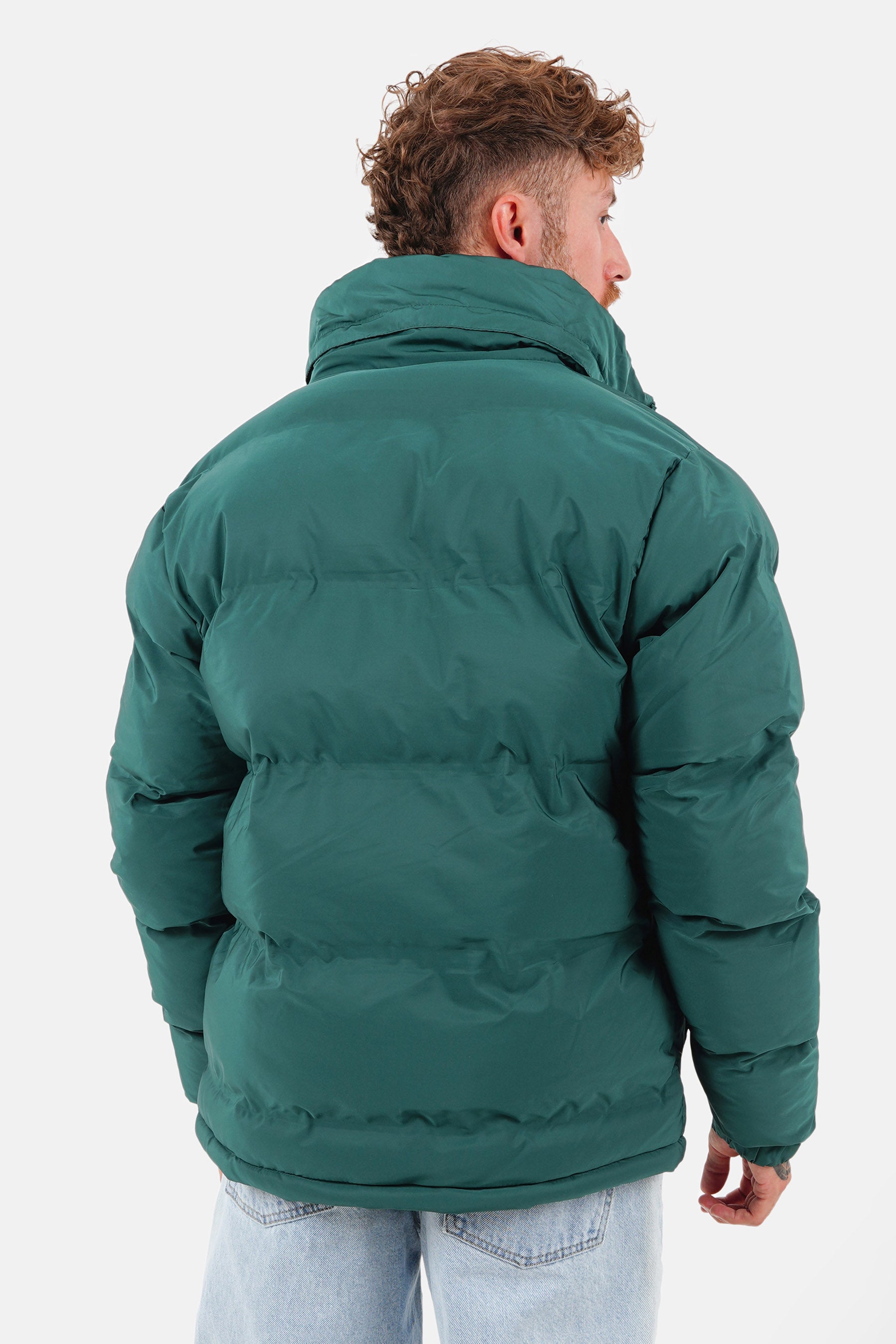 Padded logo down jacket Green