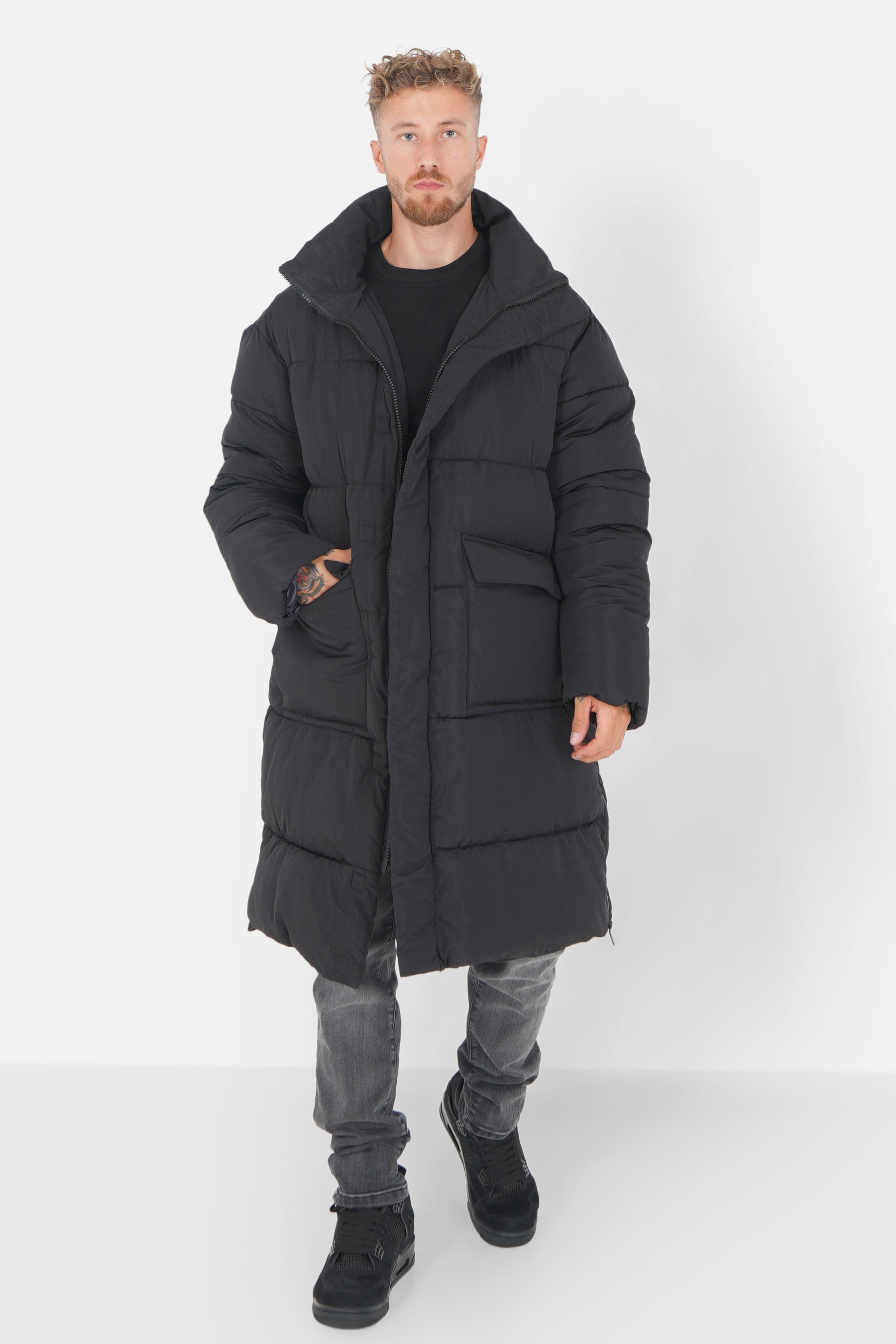 Doudoune longue oversize Noir