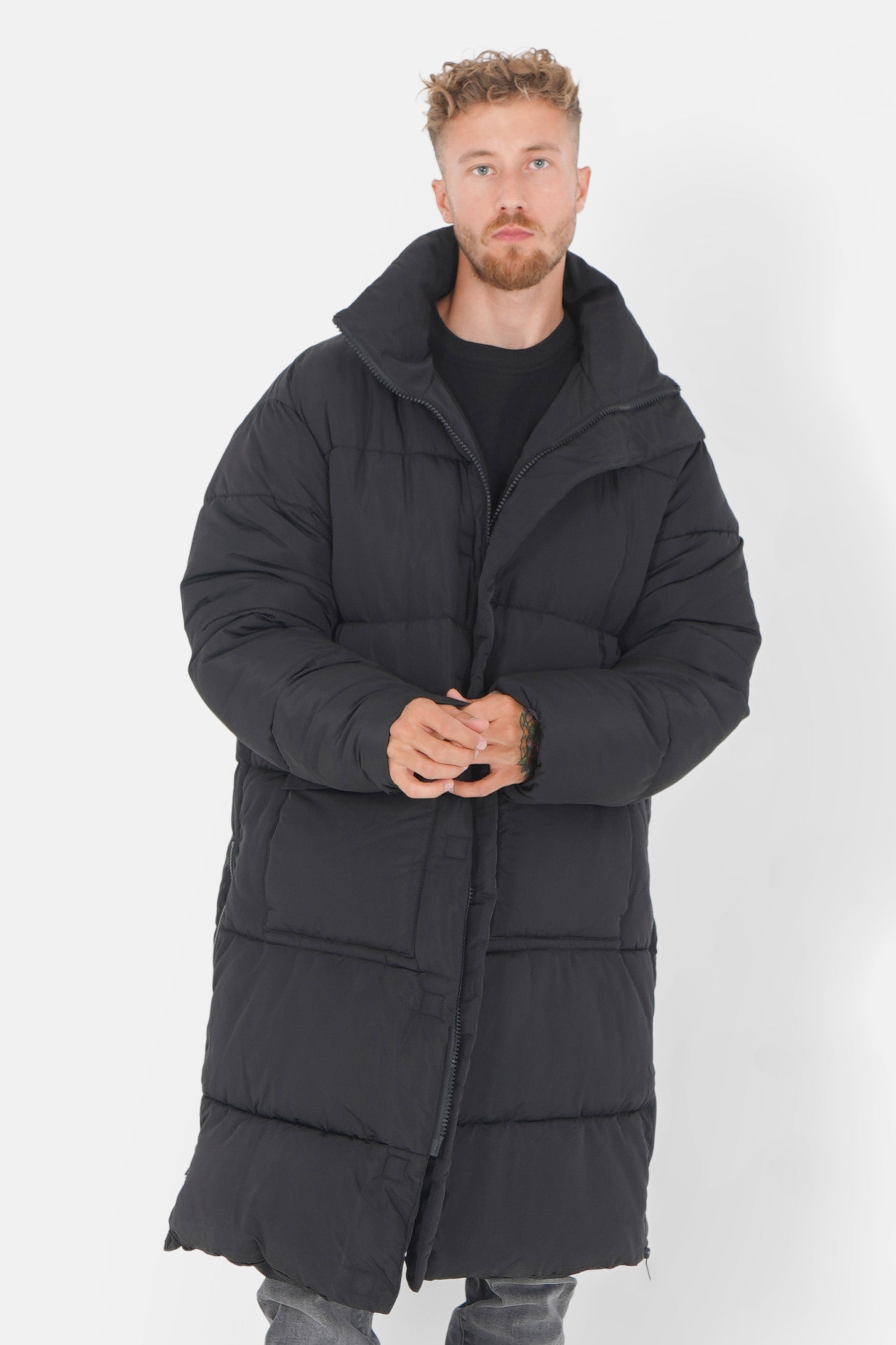 Doudoune longue oversize Noir