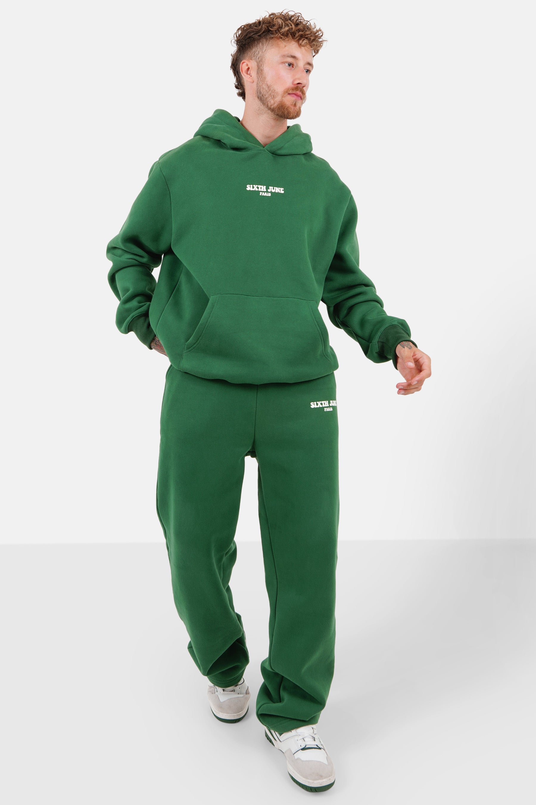 Sweatshirt capuche print rétro Vert