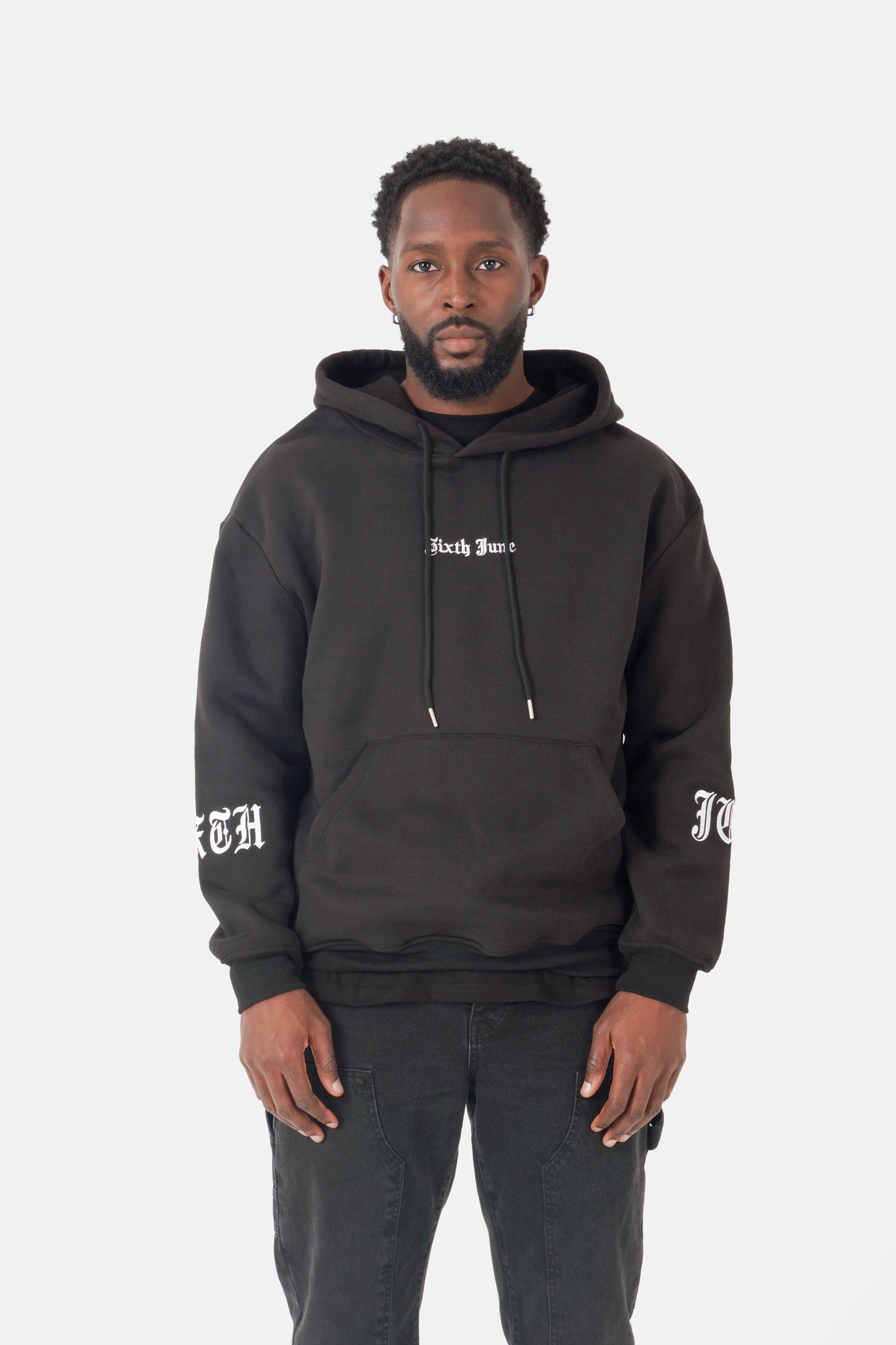 Sweatshirt capuche crew molletonné Noir