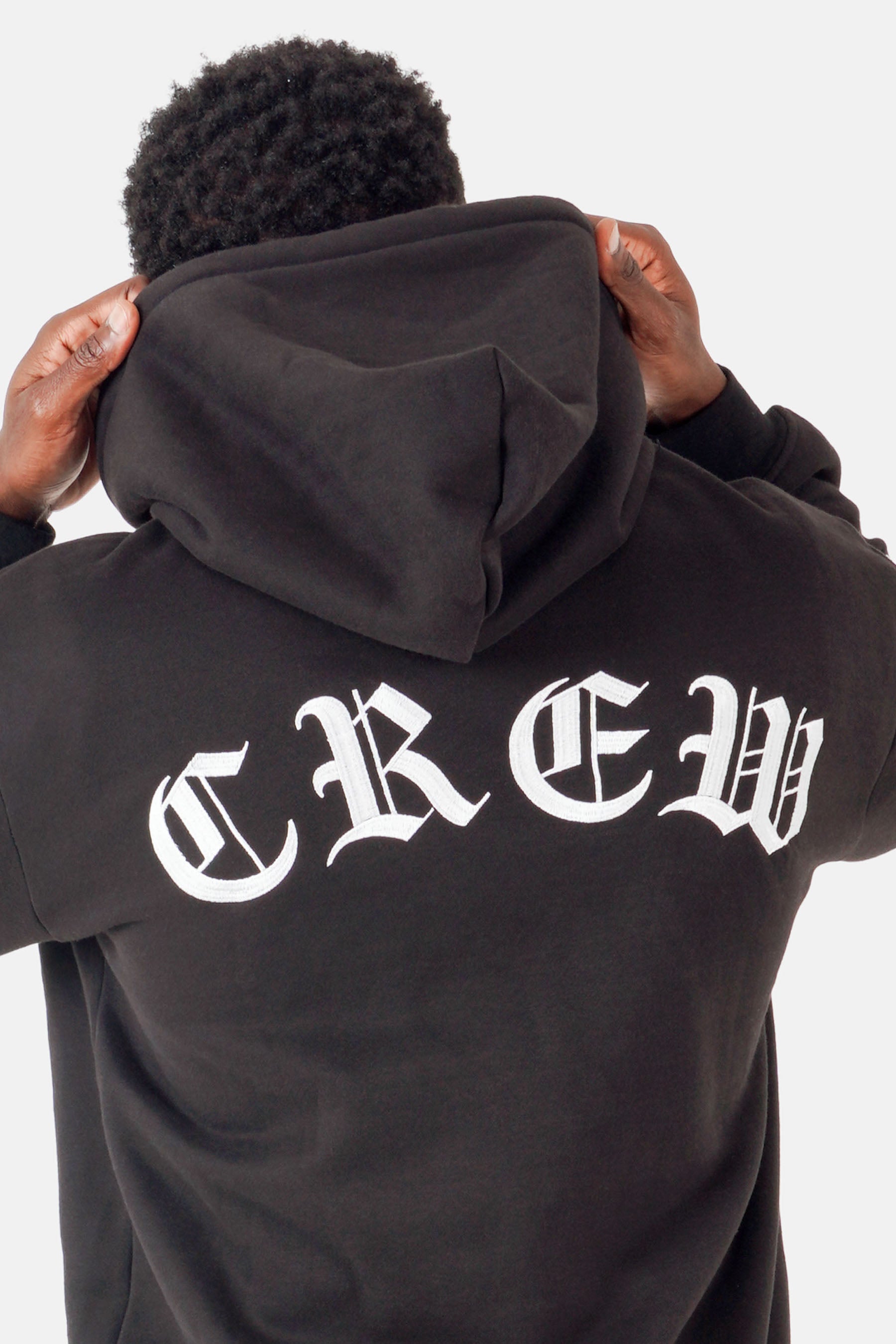 Sweatshirt capuche crew molletonné Noir